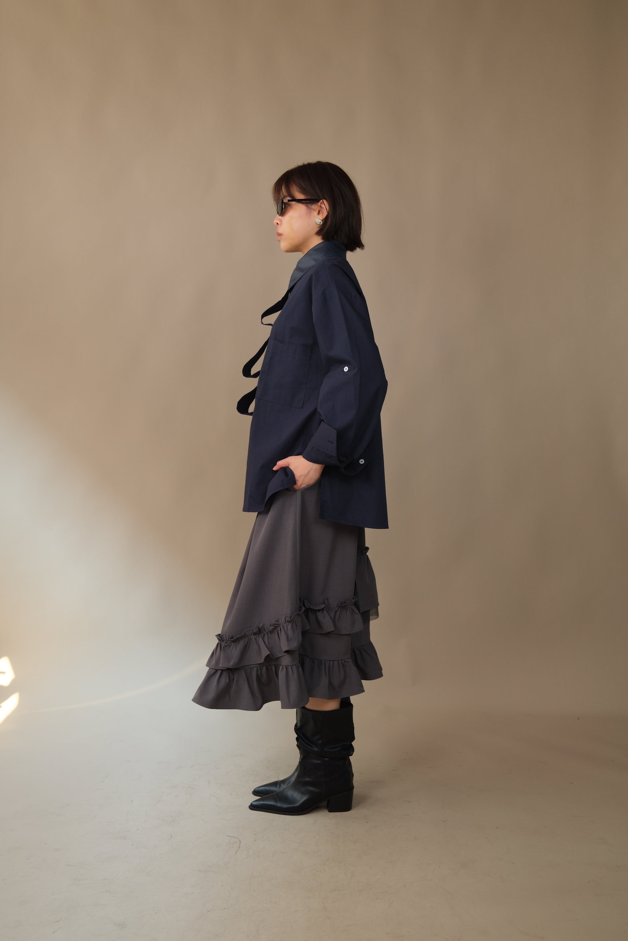 Randy frill unbalance skirt