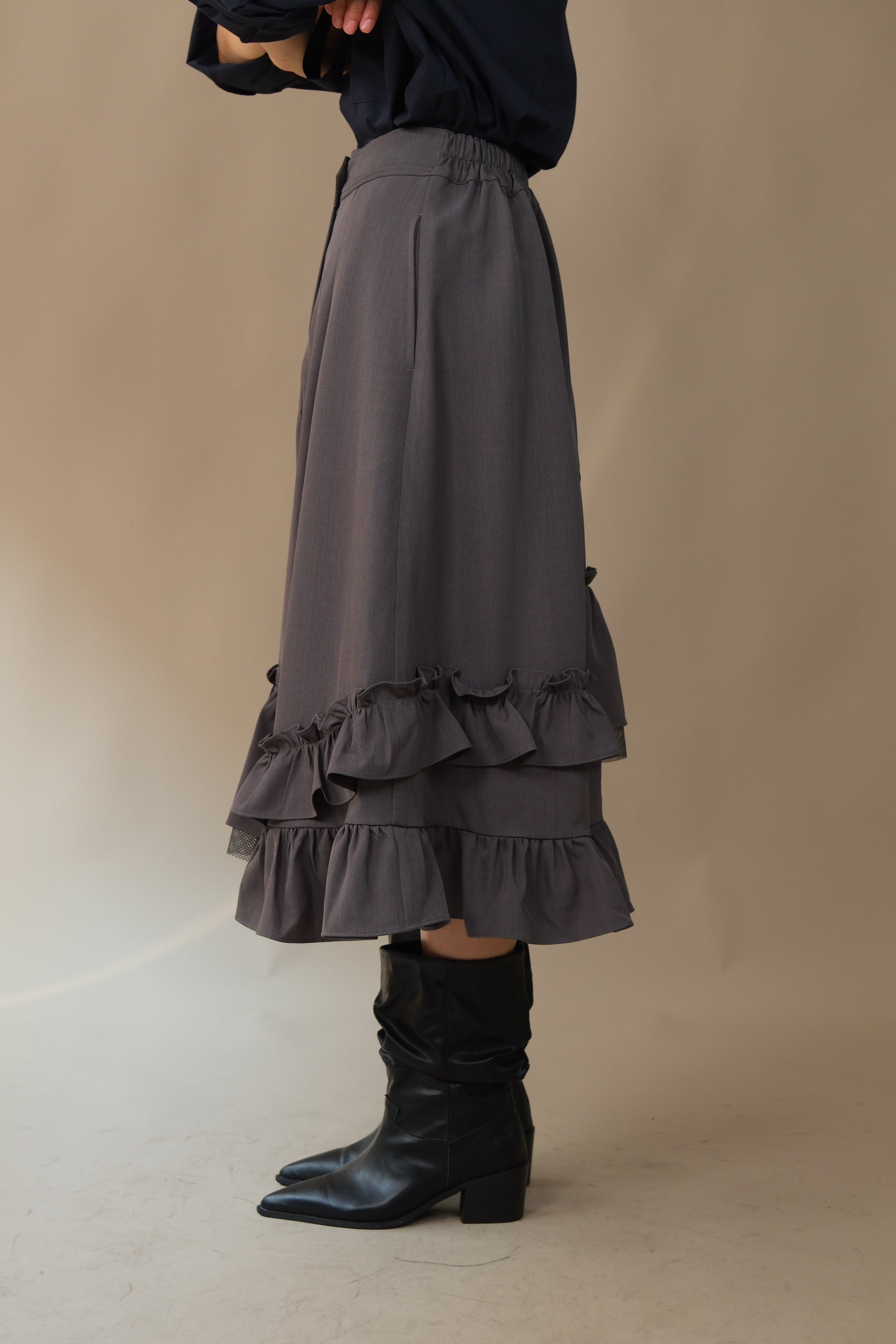 Randy frill unbalance skirt