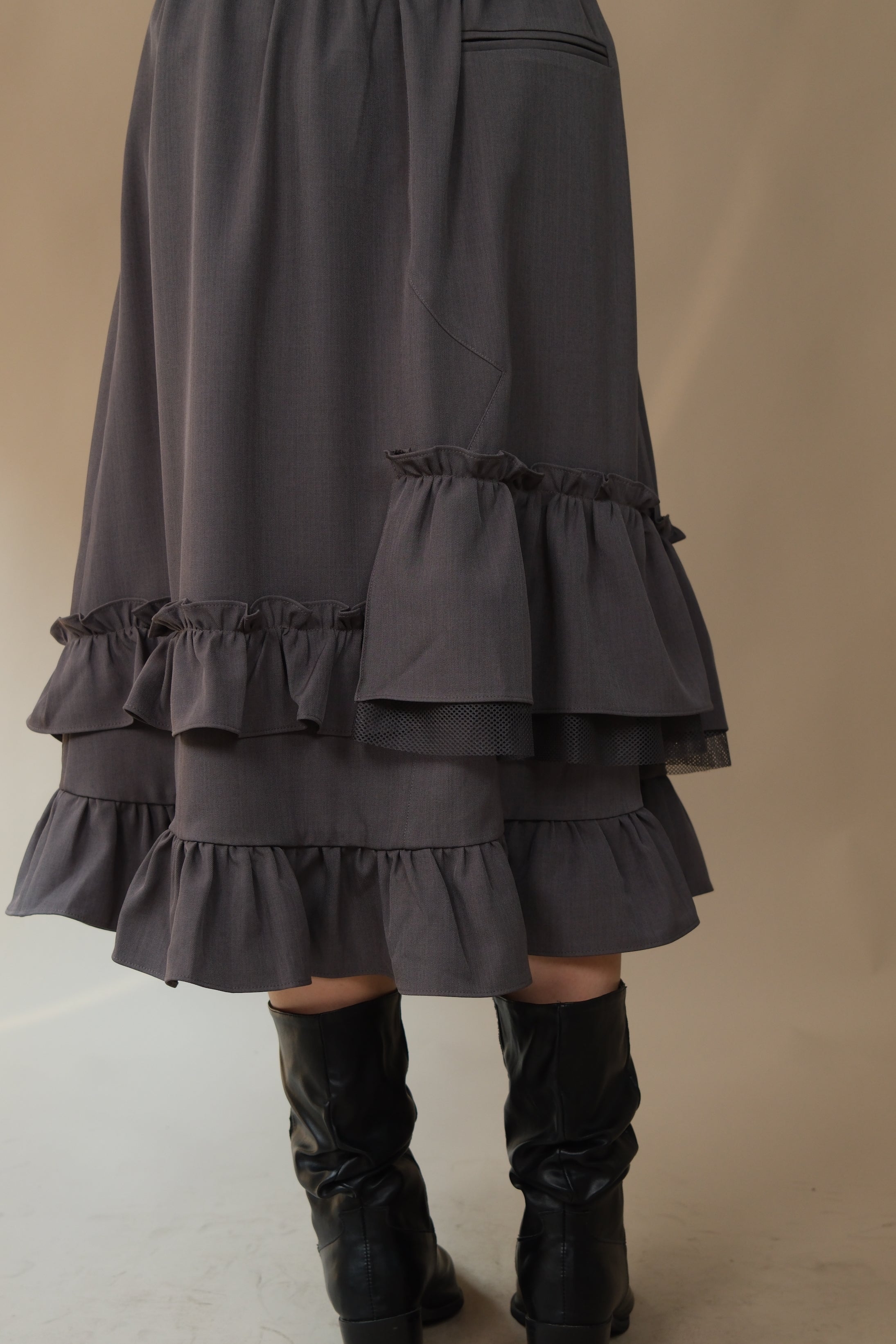 Randy frill unbalance skirt