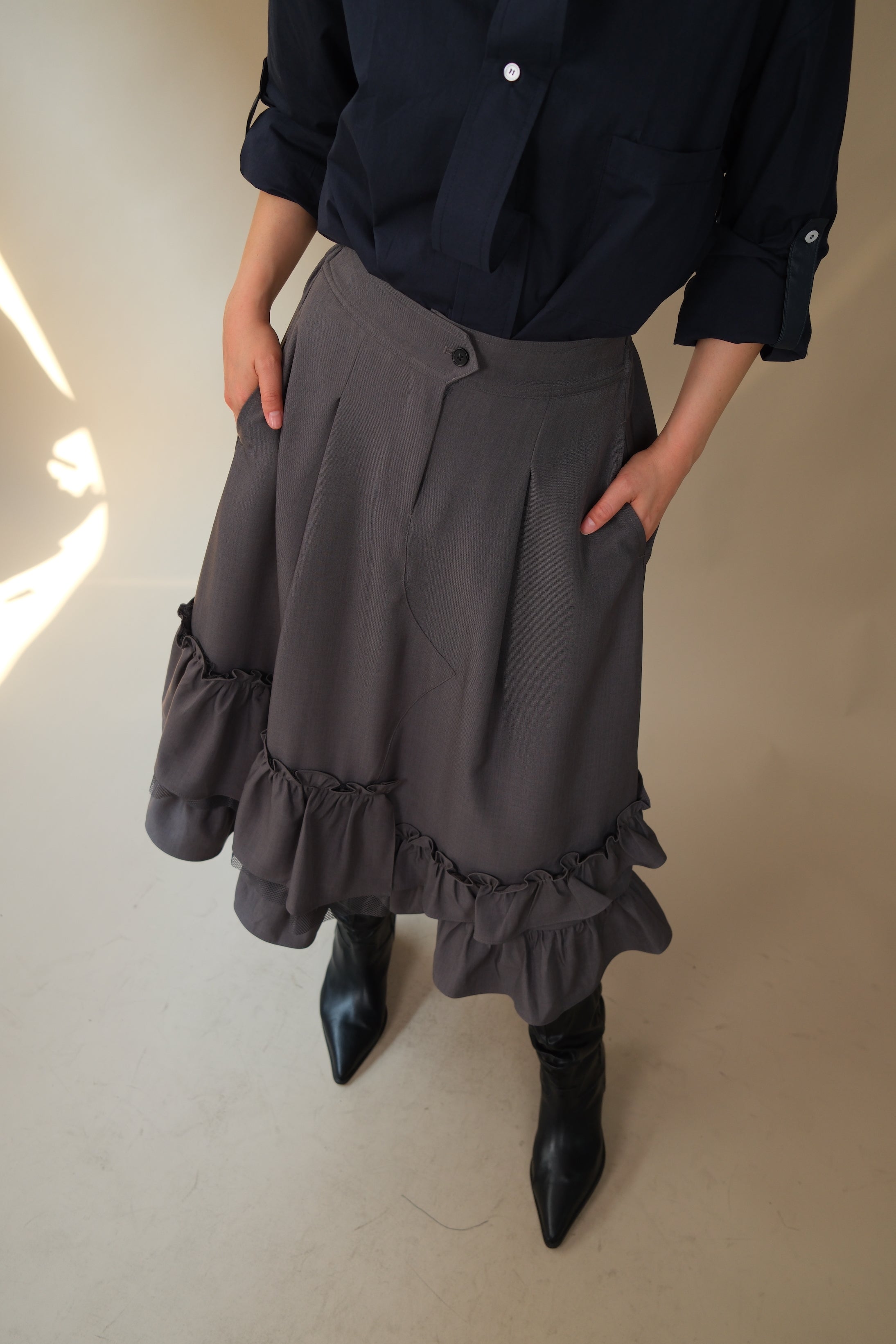 Randy frill unbalance skirt