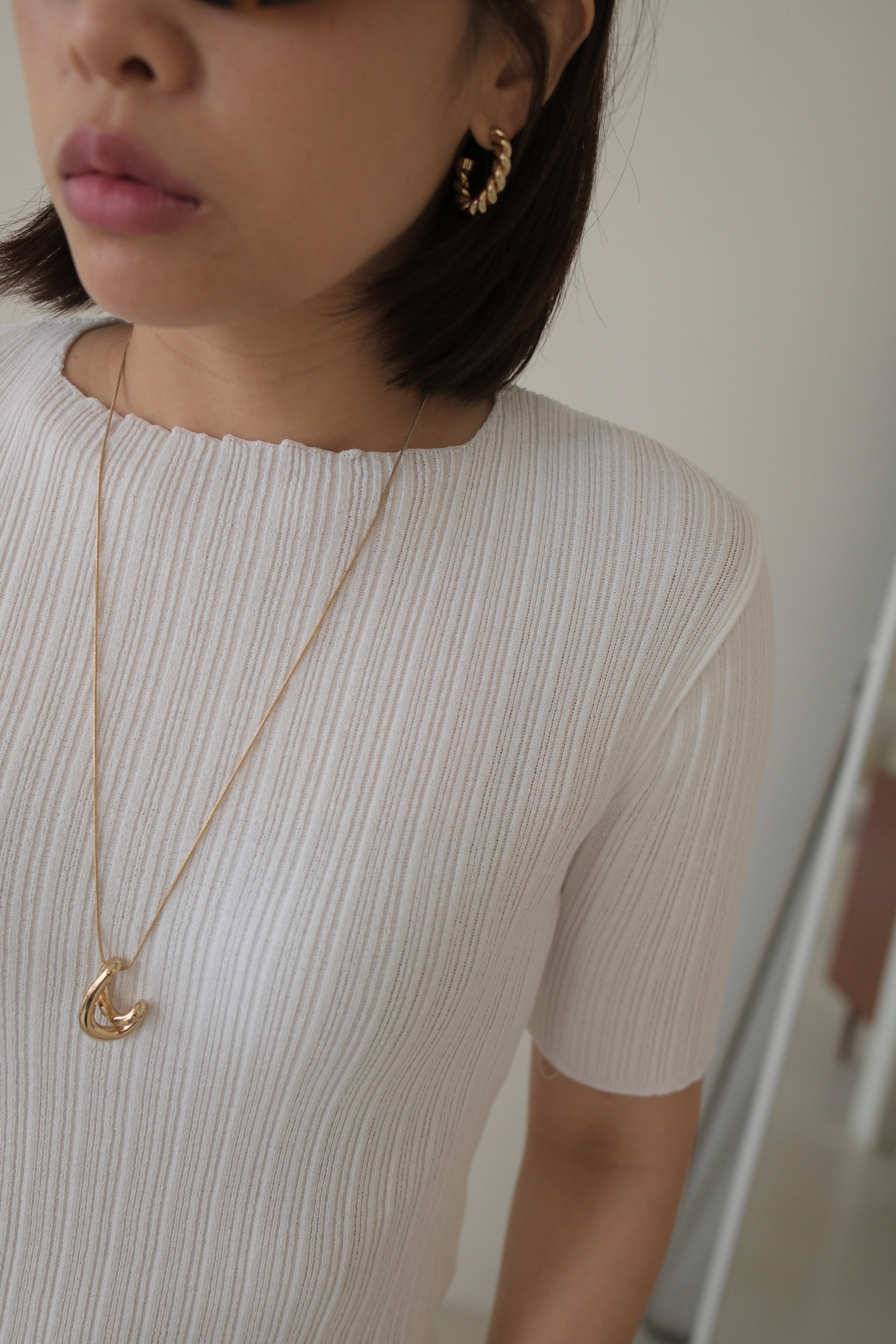 pleated cotton short-sleeve tee