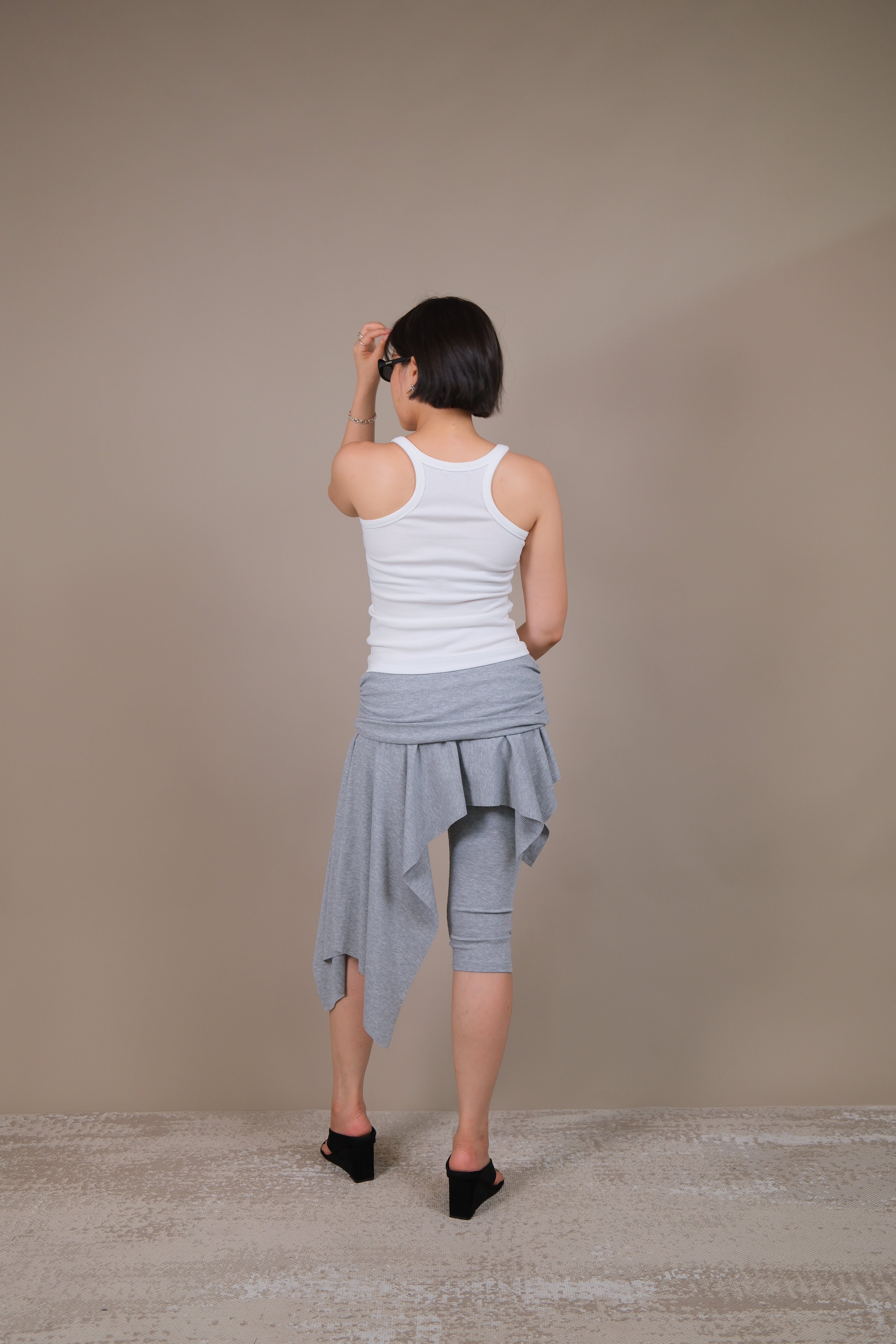 Asym-Skirt Capri Pants