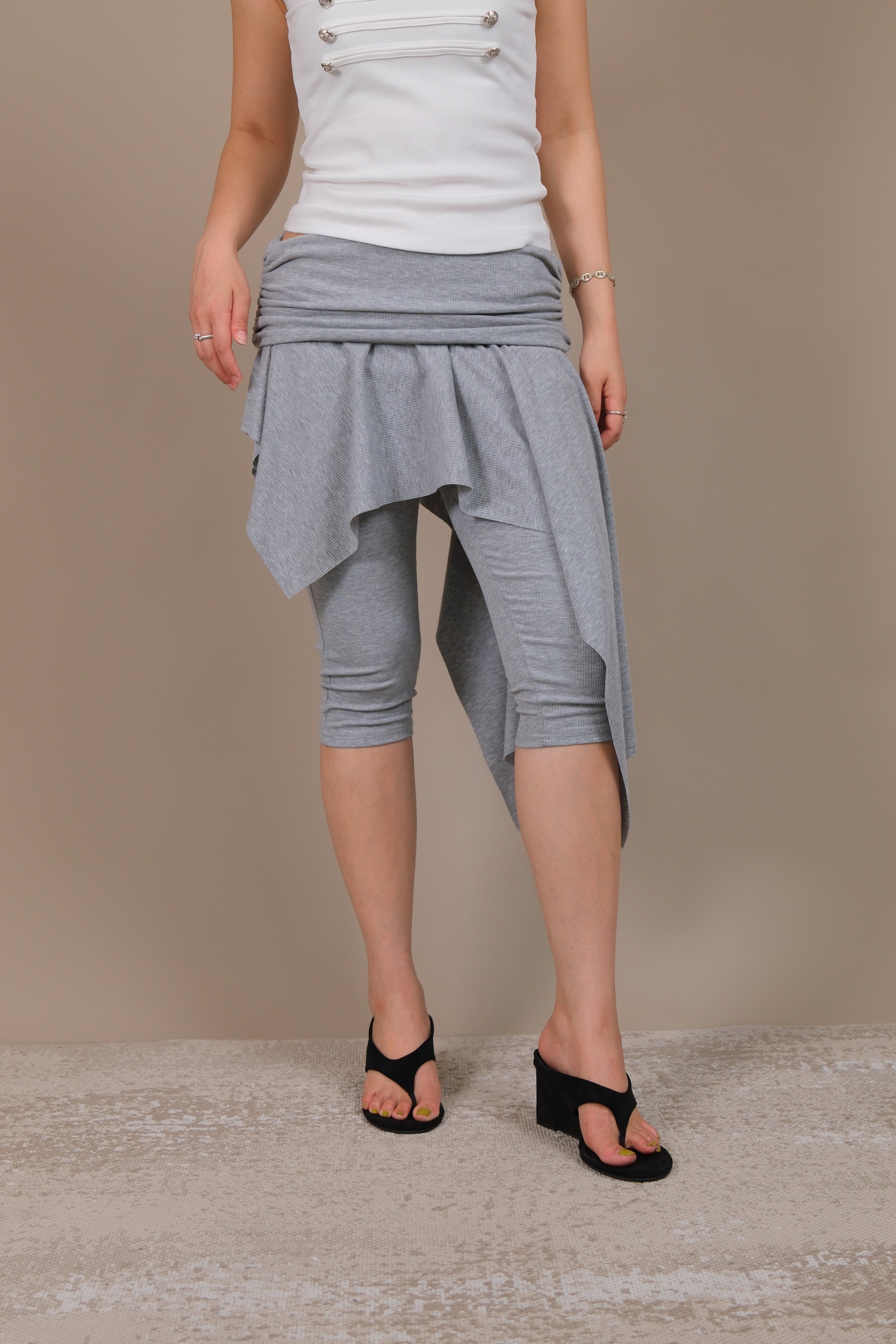 Asym-Skirt Capri Pants