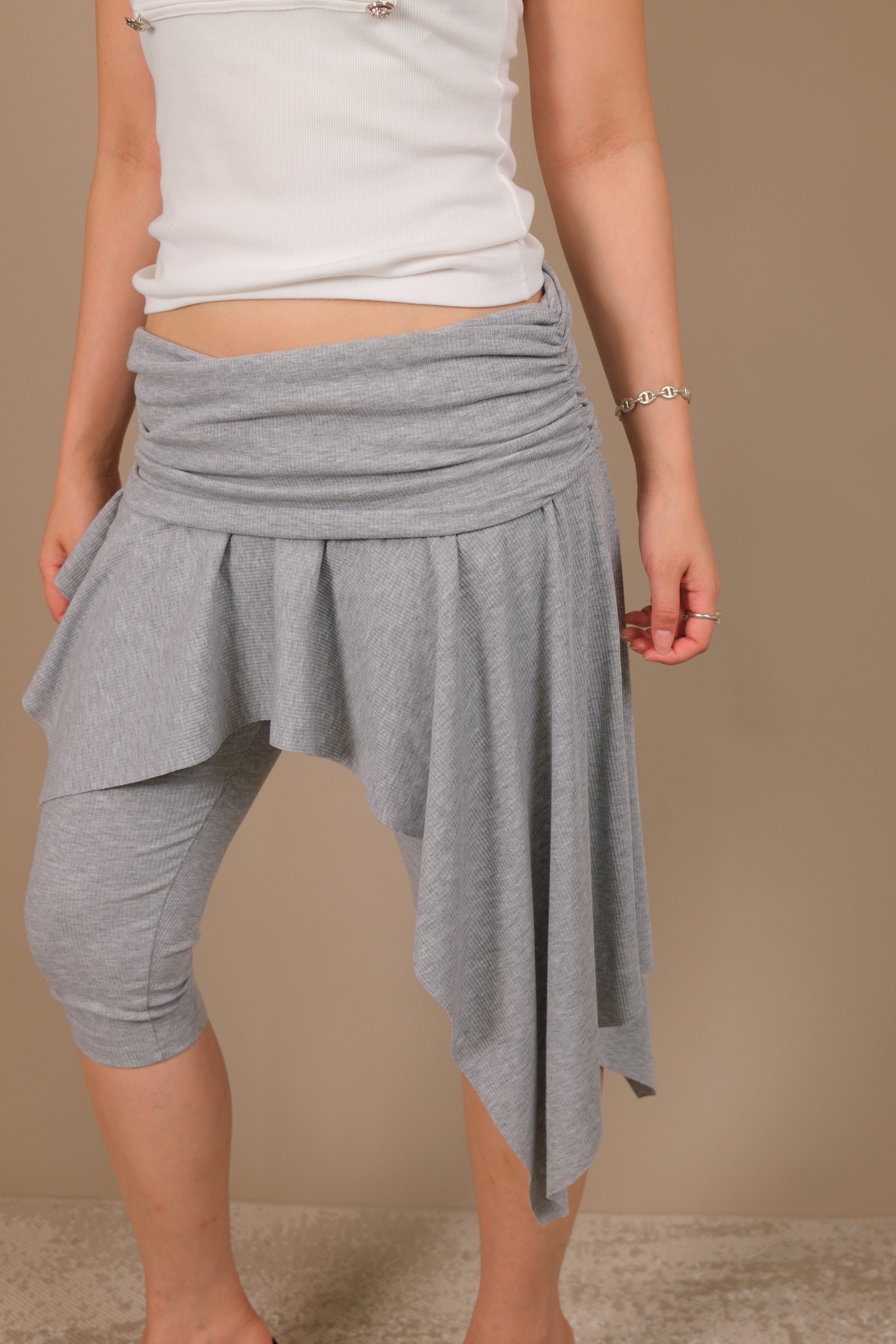 Asym-Skirt Capri Pants