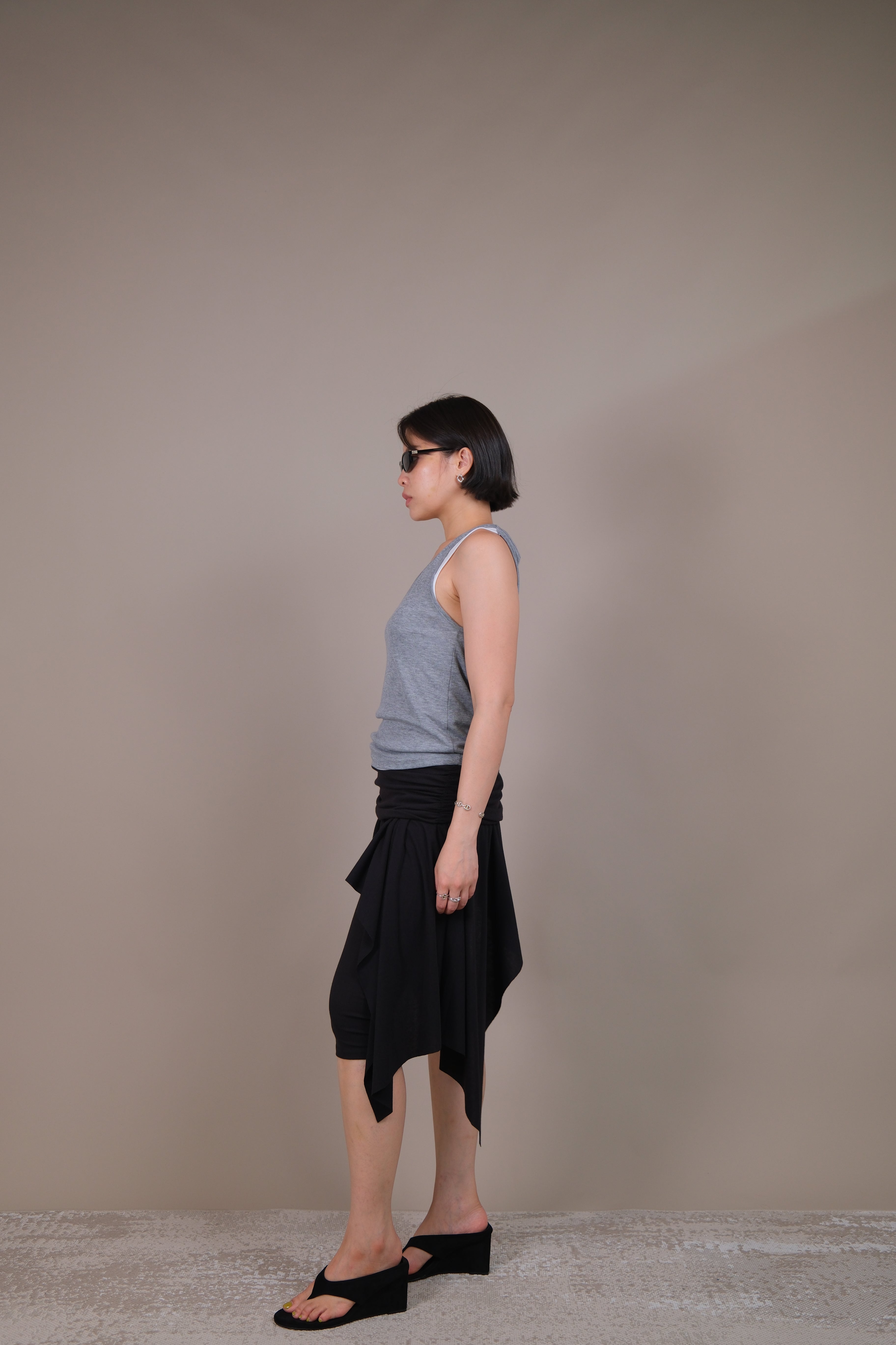 Asym-Skirt Capri Pants