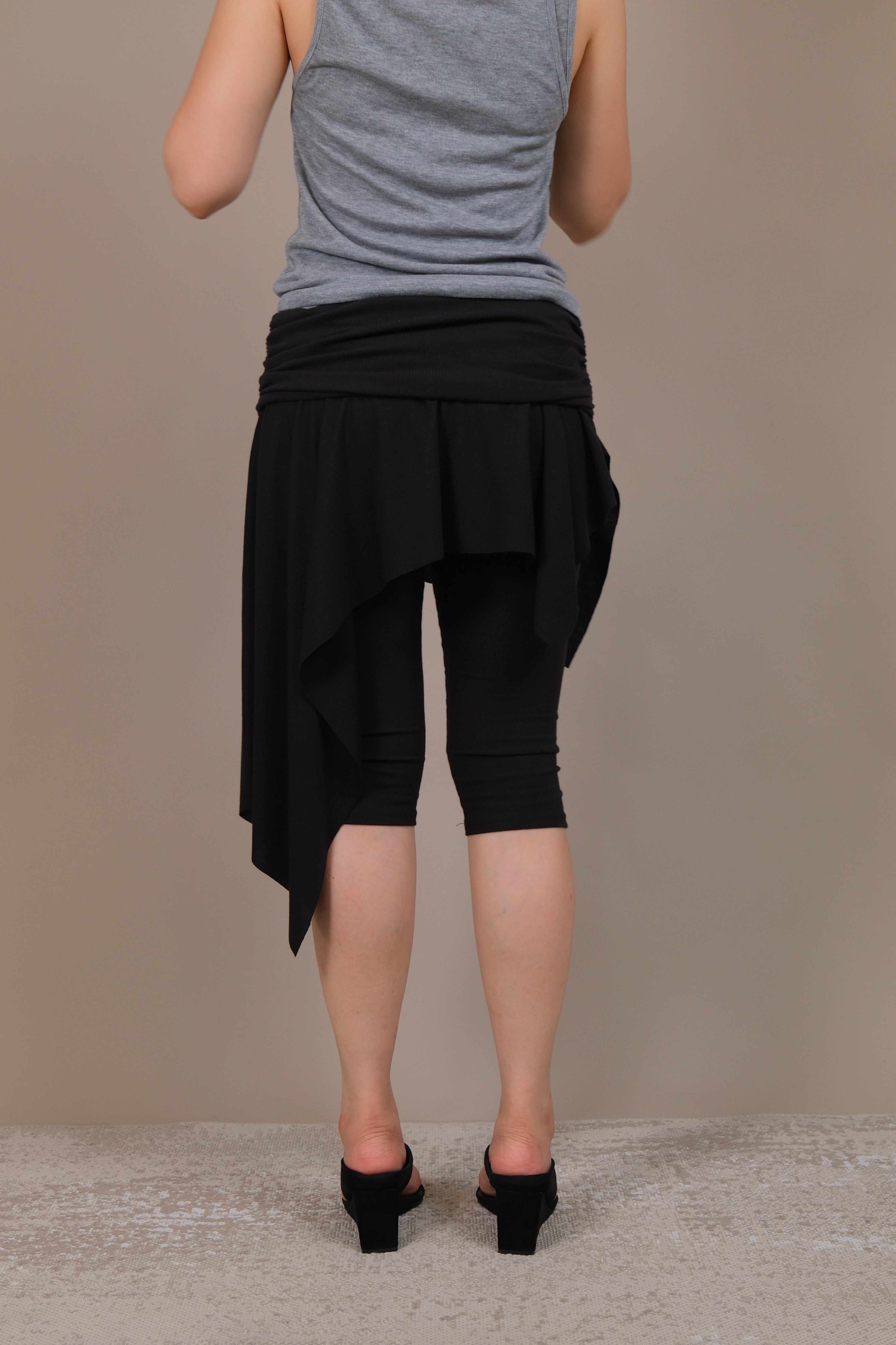 Asym-Skirt Capri Pants
