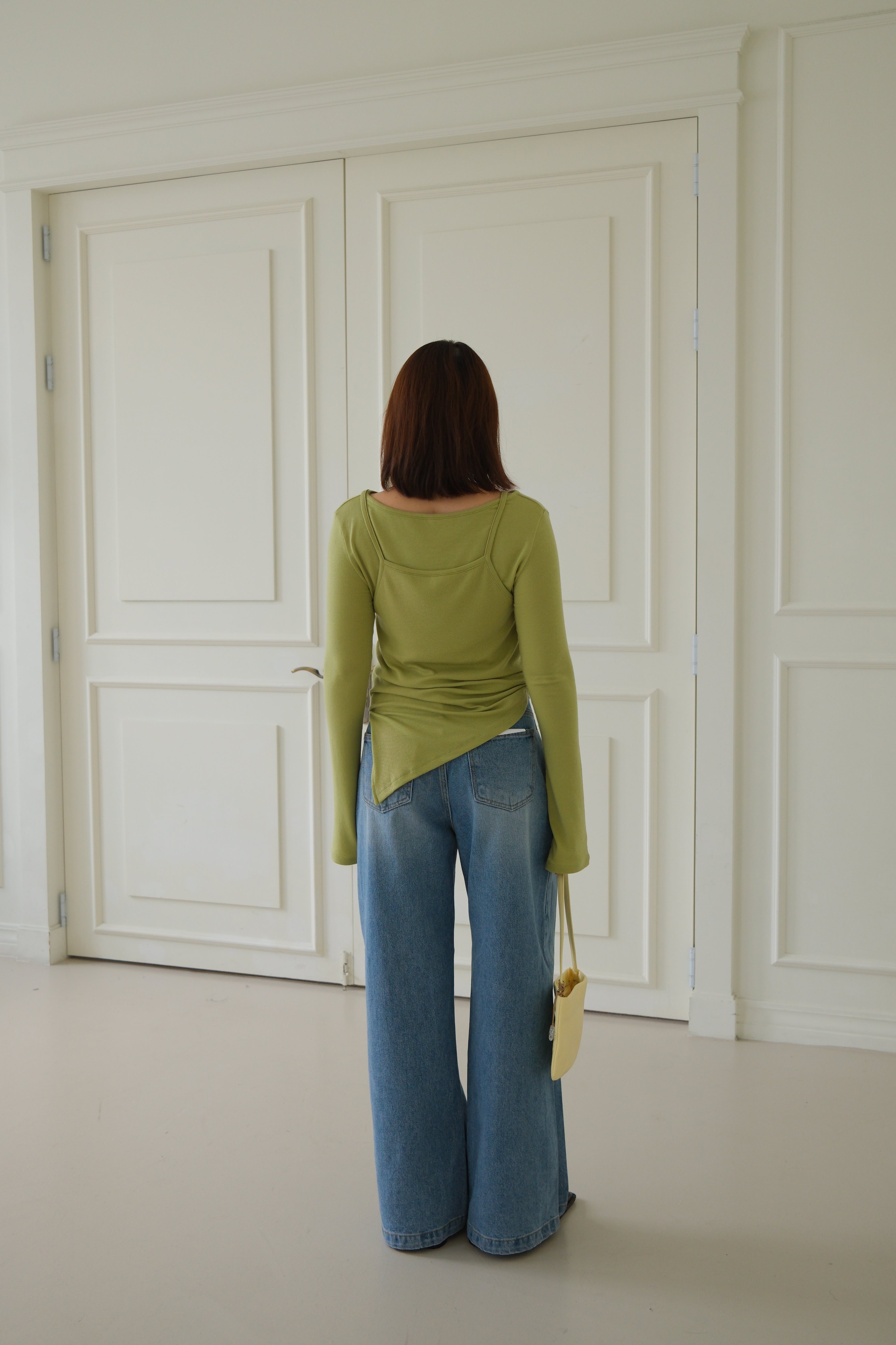 double layer unbalance long-sleeve tee