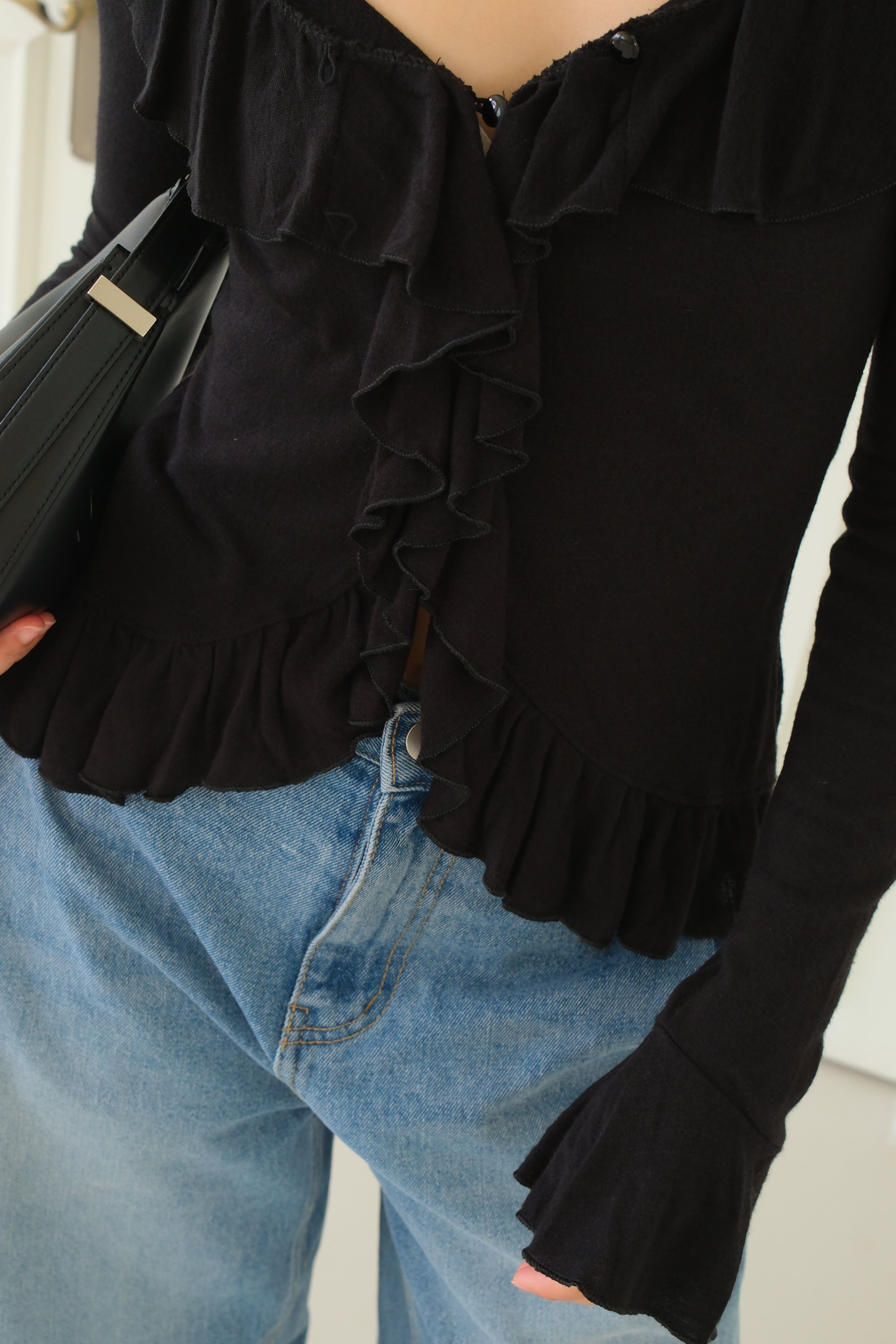 Emmie ruffled v neck blouse