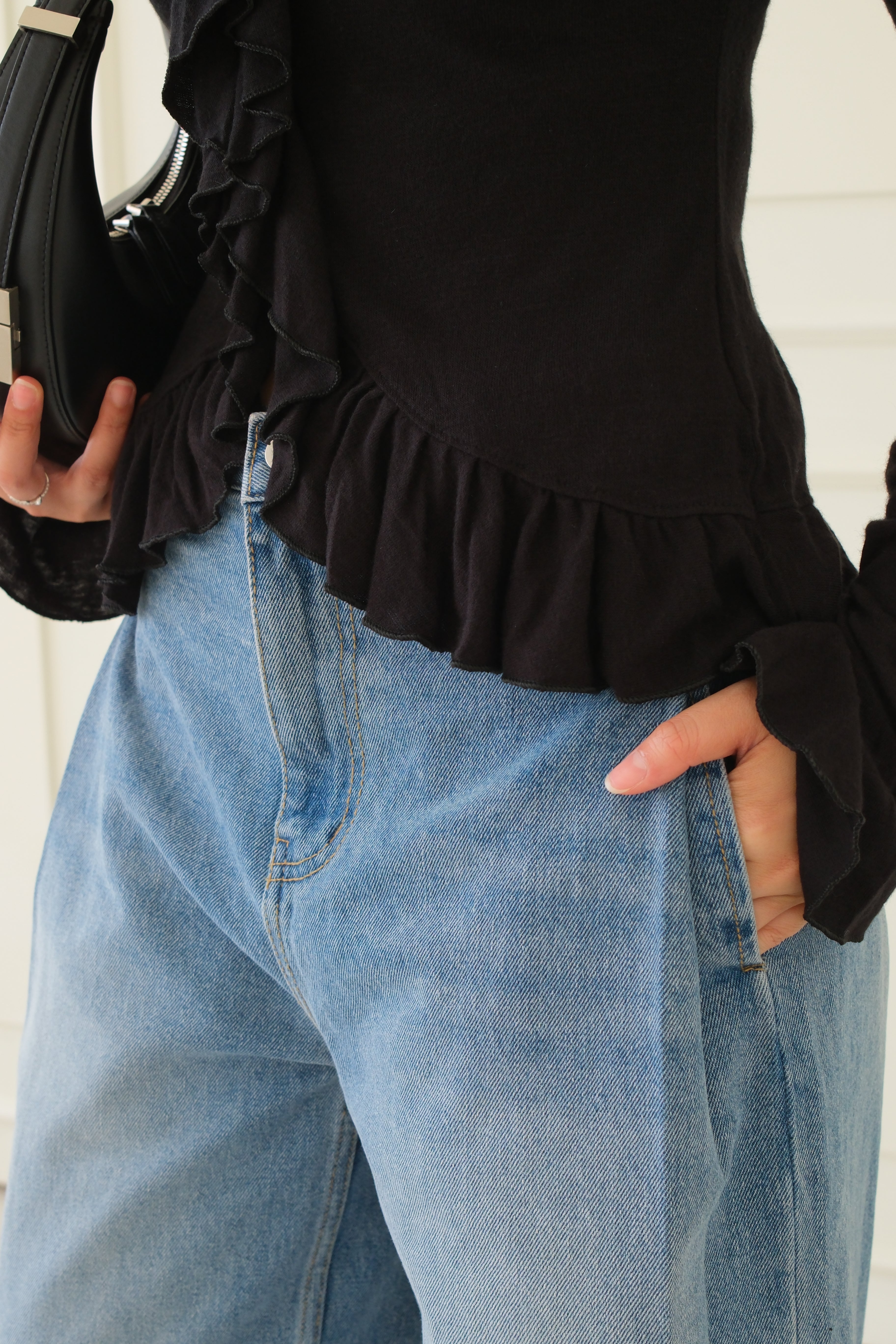 Emmie ruffled v neck blouse