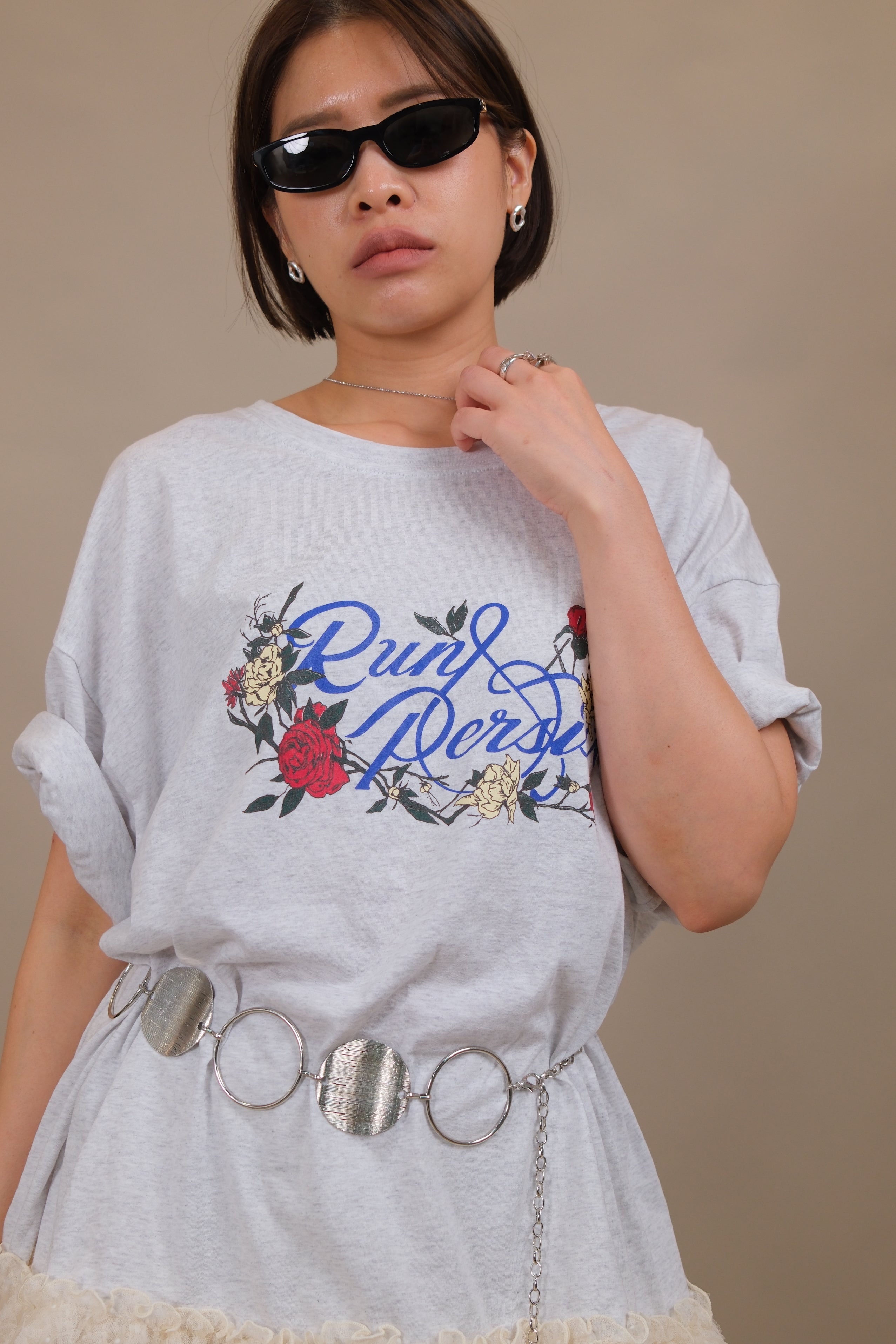 Persist Lace Ruffle Oversized Tee