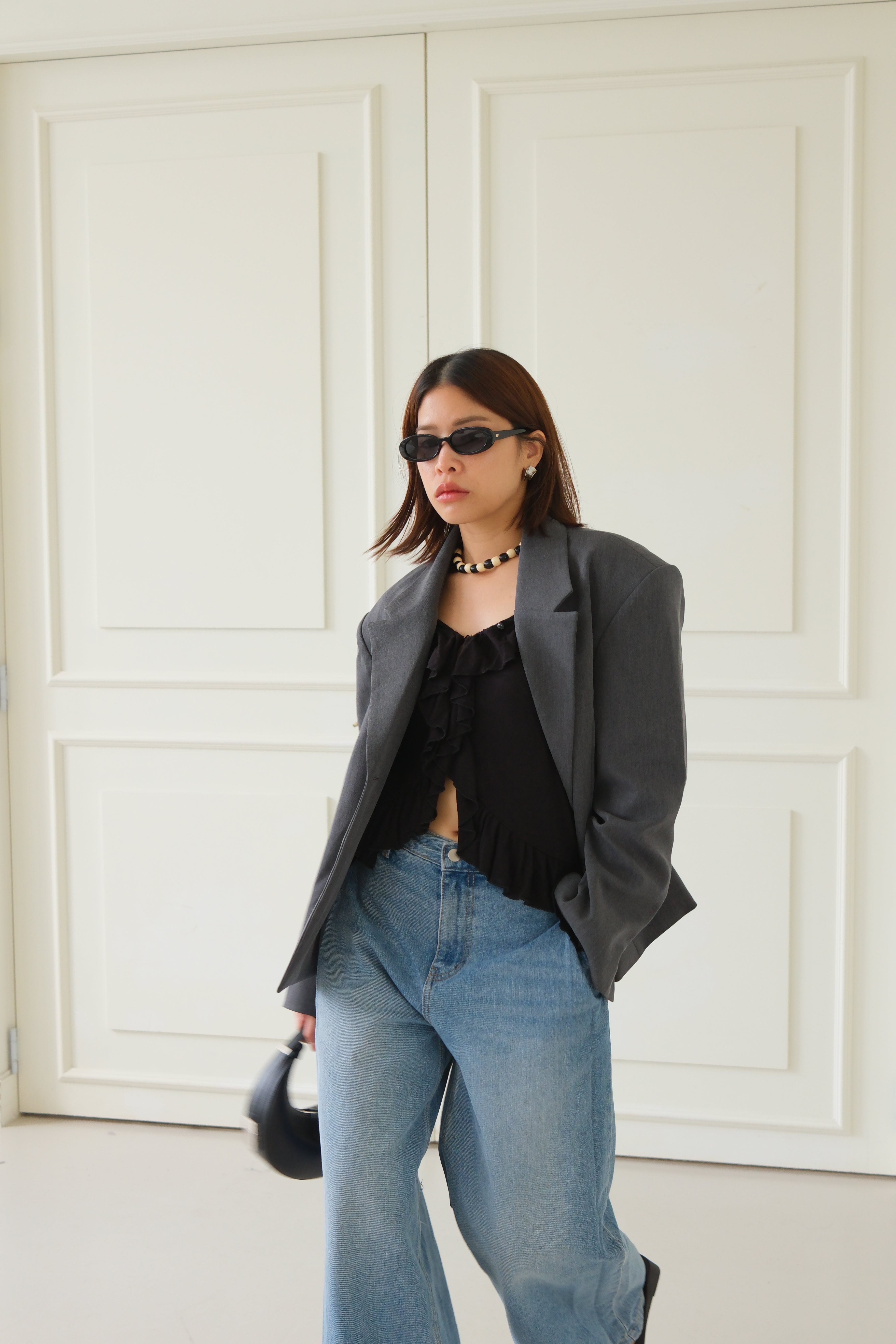 Koln Double-breasted cinched waist blazer