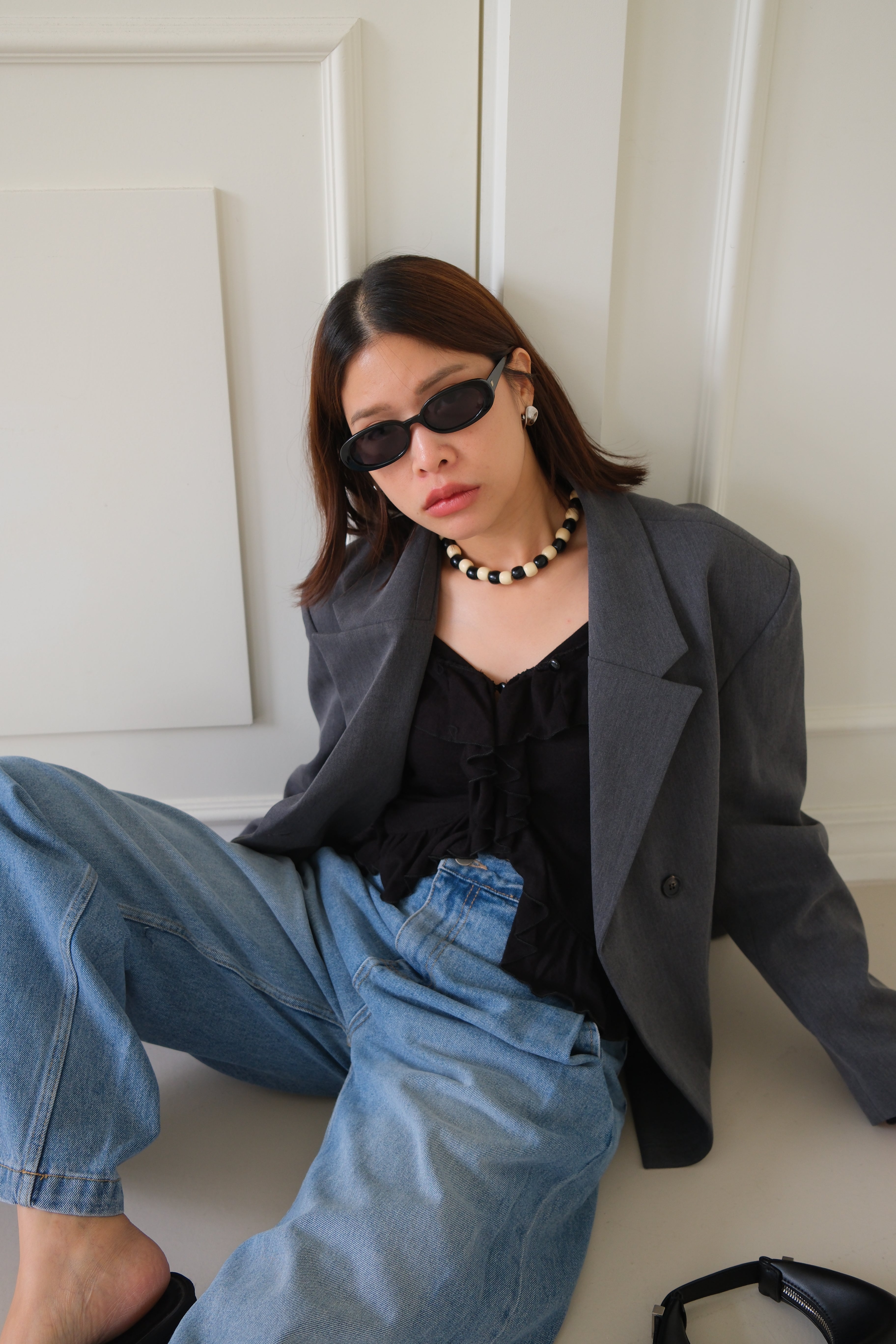 Koln Double-breasted cinched waist blazer