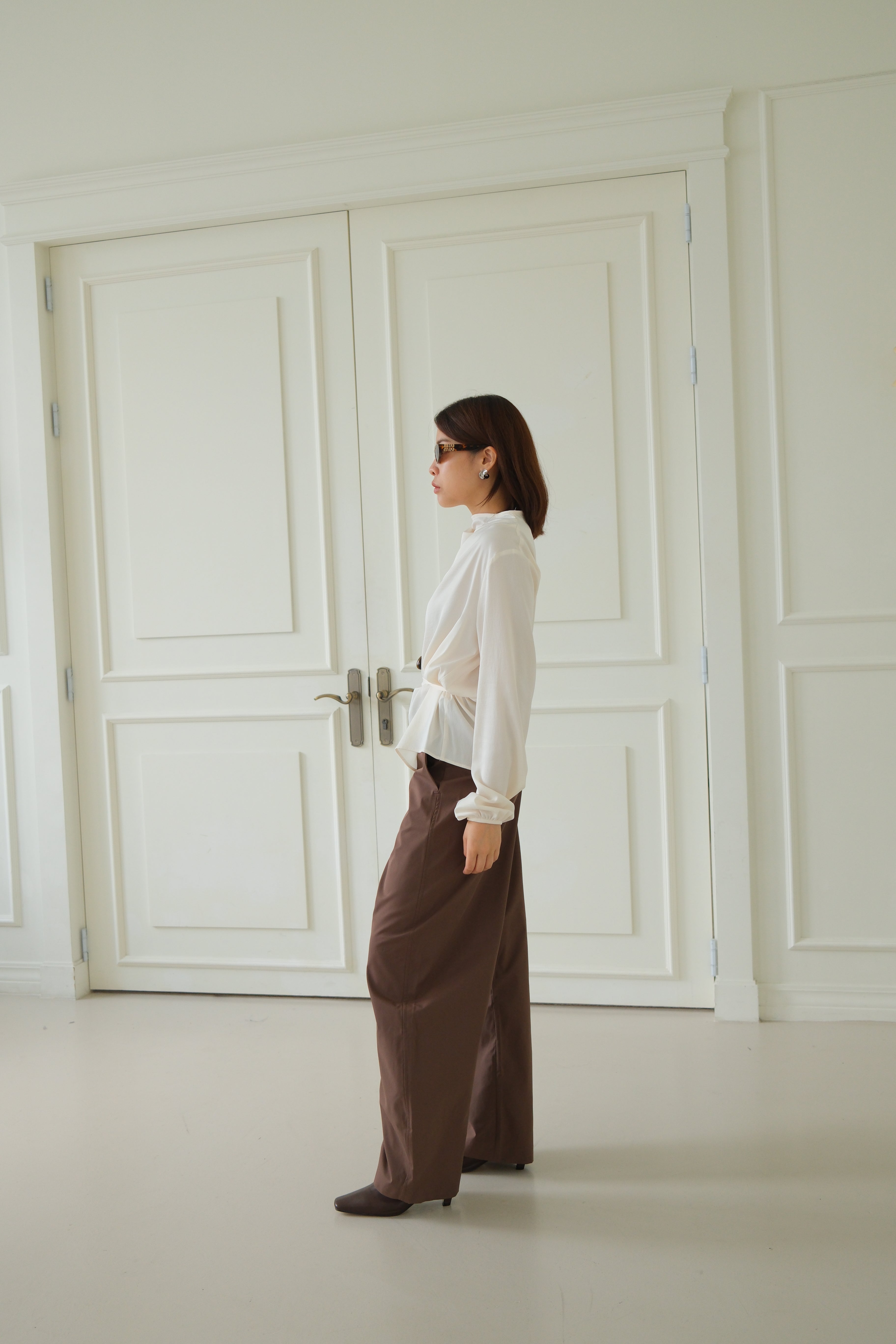 Curren shirring shoulder blouse