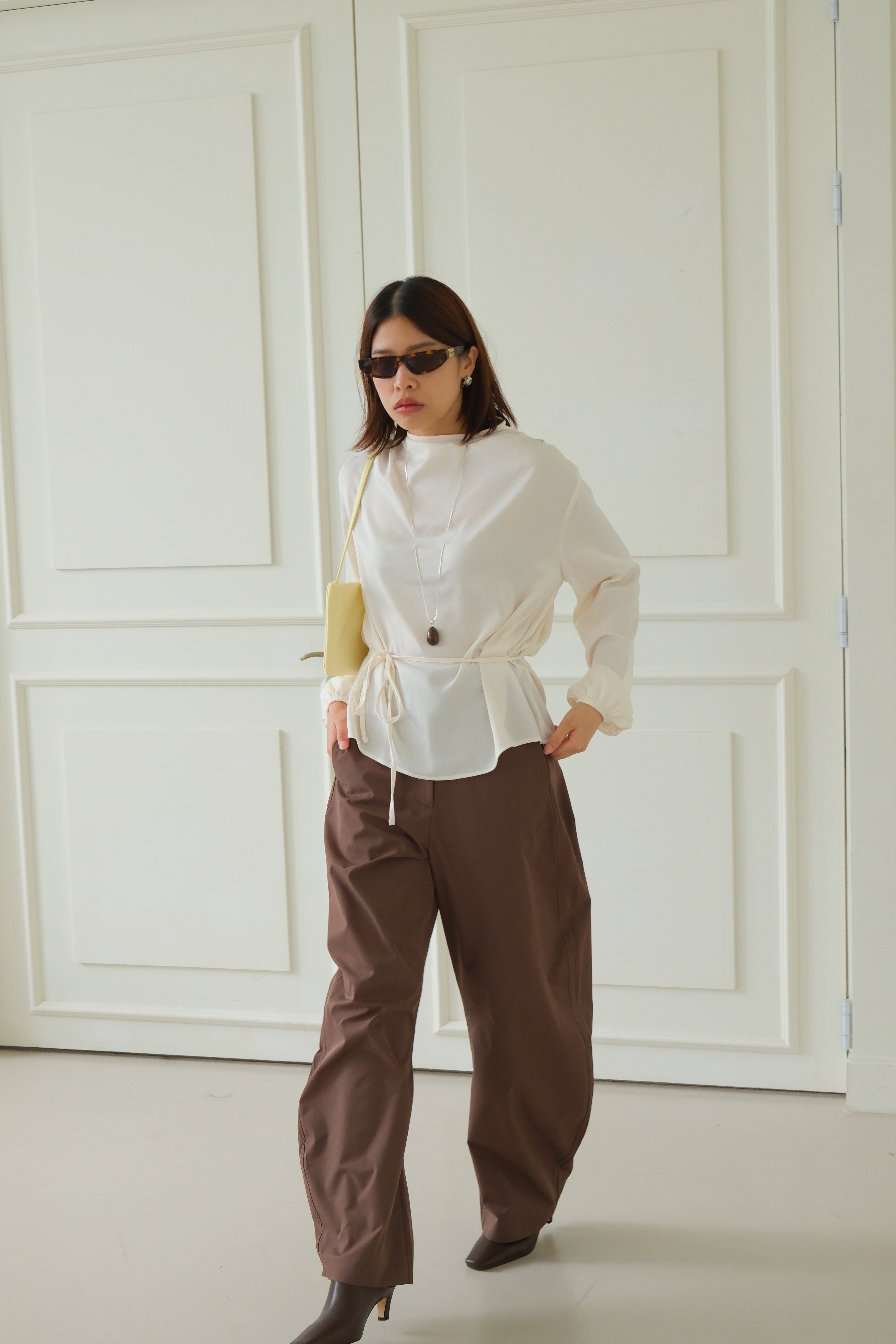 Curren shirring shoulder blouse