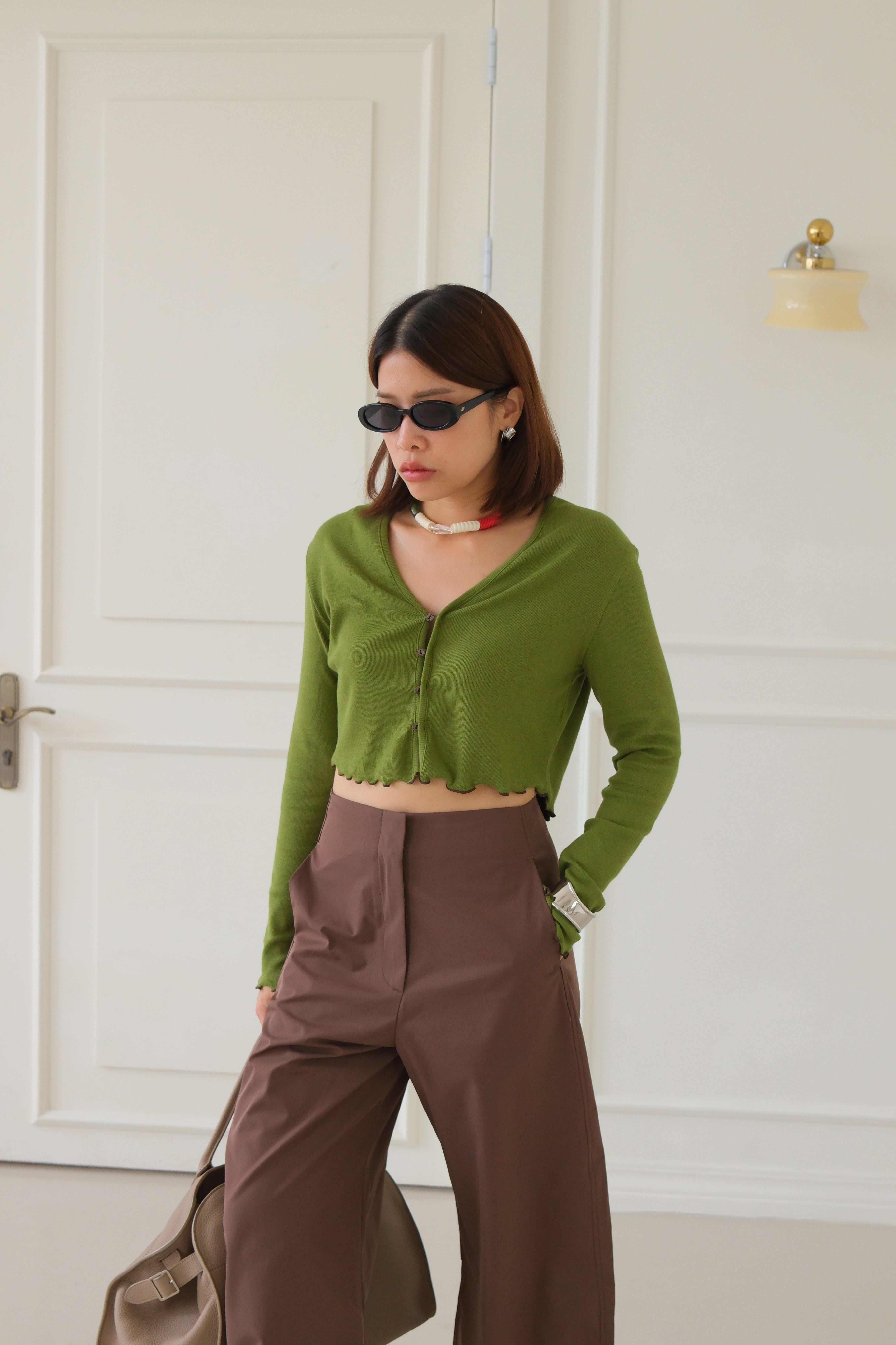 Moose frill edge crop cardigan
