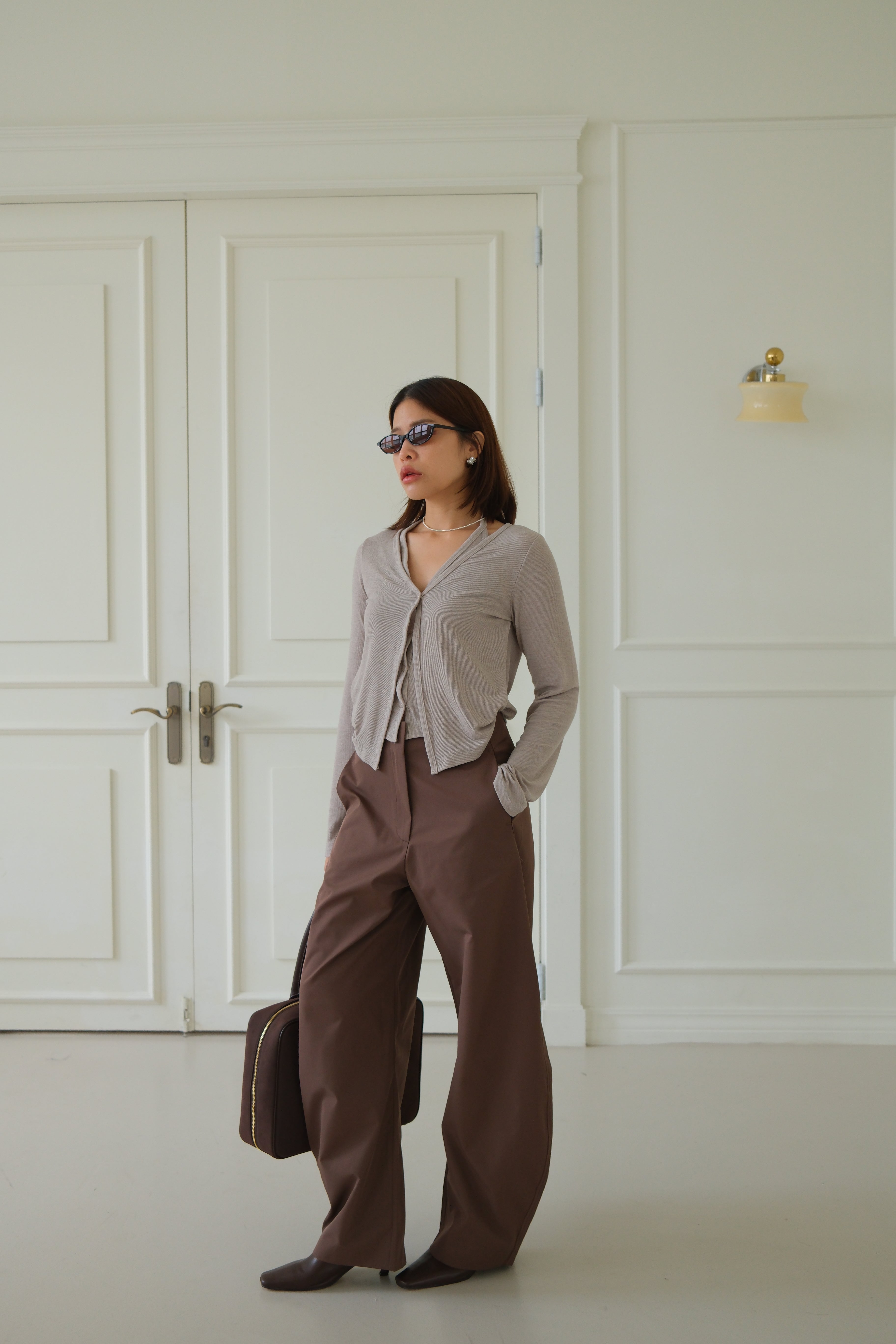Bibi halter double-layered longsleeve tee