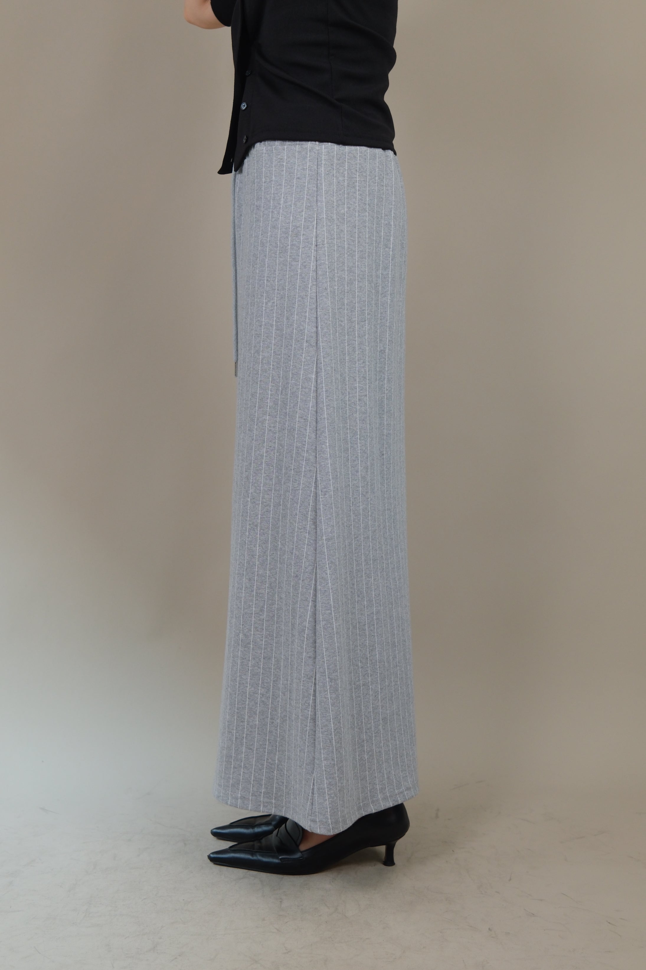 striped jersey long skirt