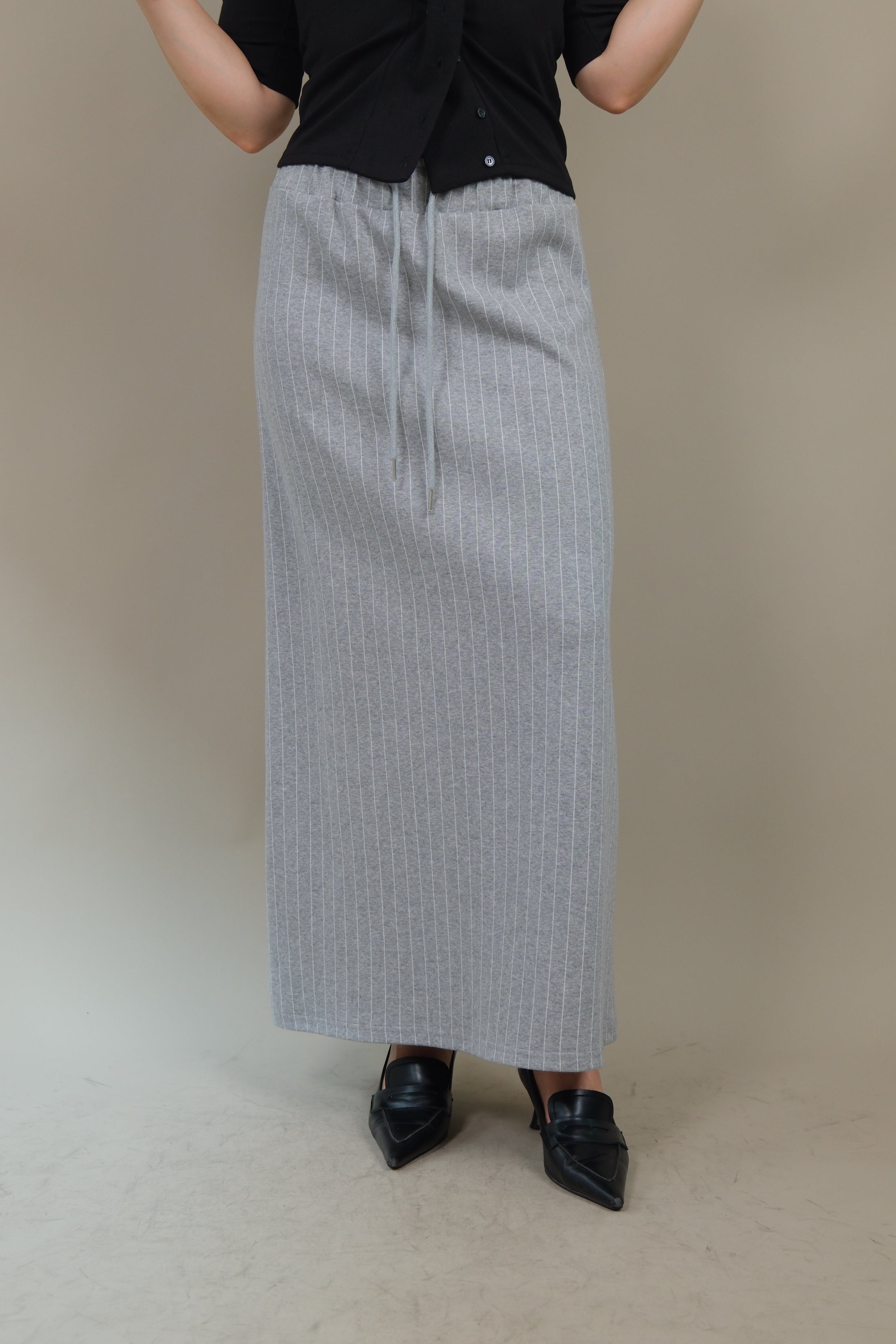 striped jersey long skirt