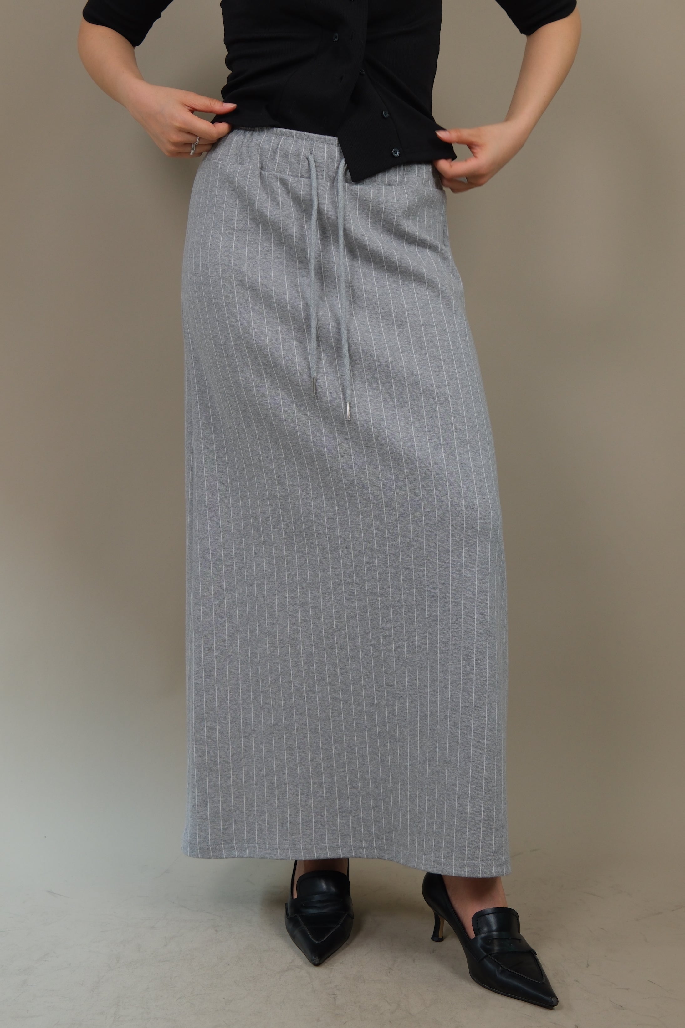 striped jersey long skirt
