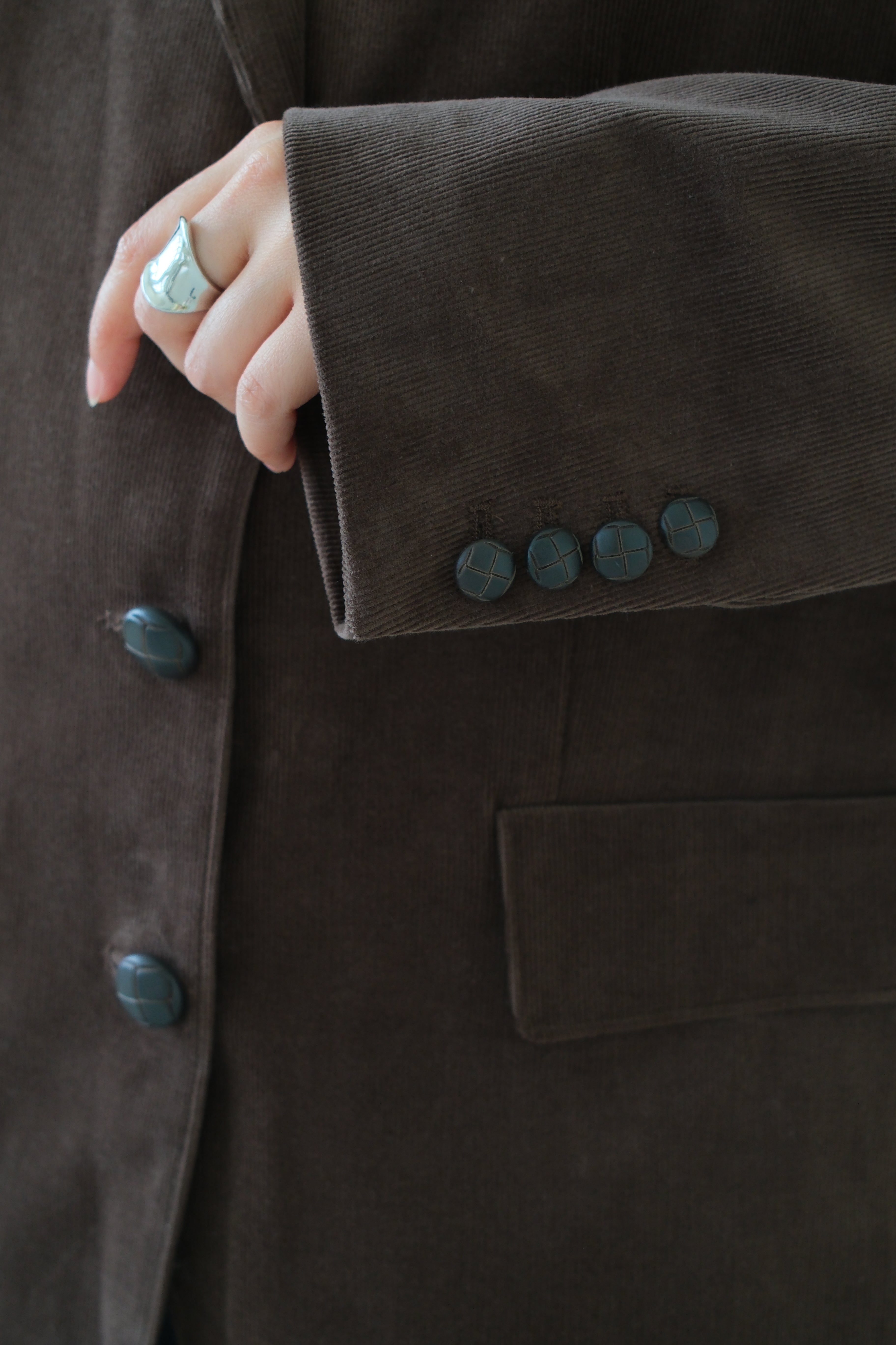Panama corduroy single-breasted suit