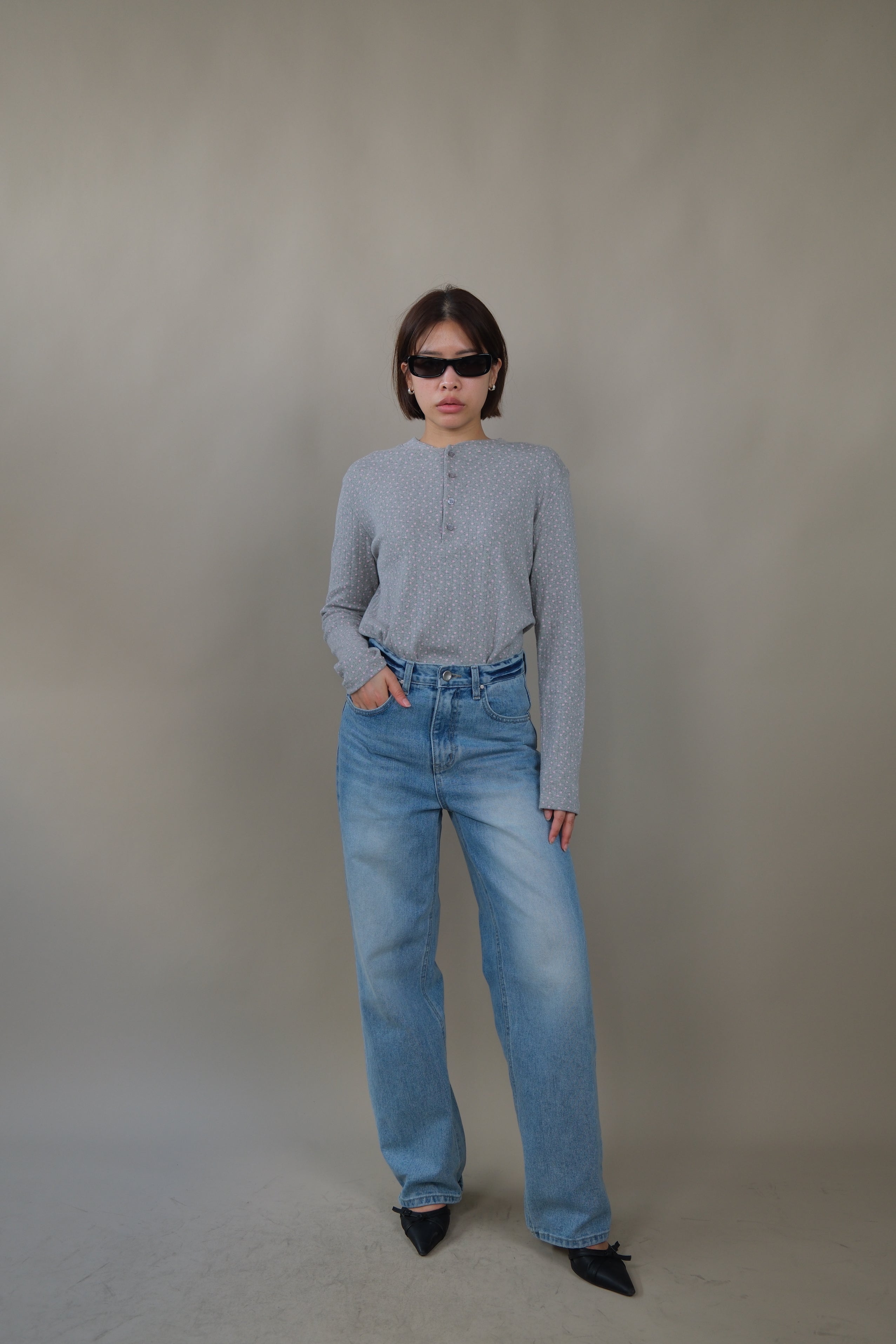 Lumi Floral Henley neck tee