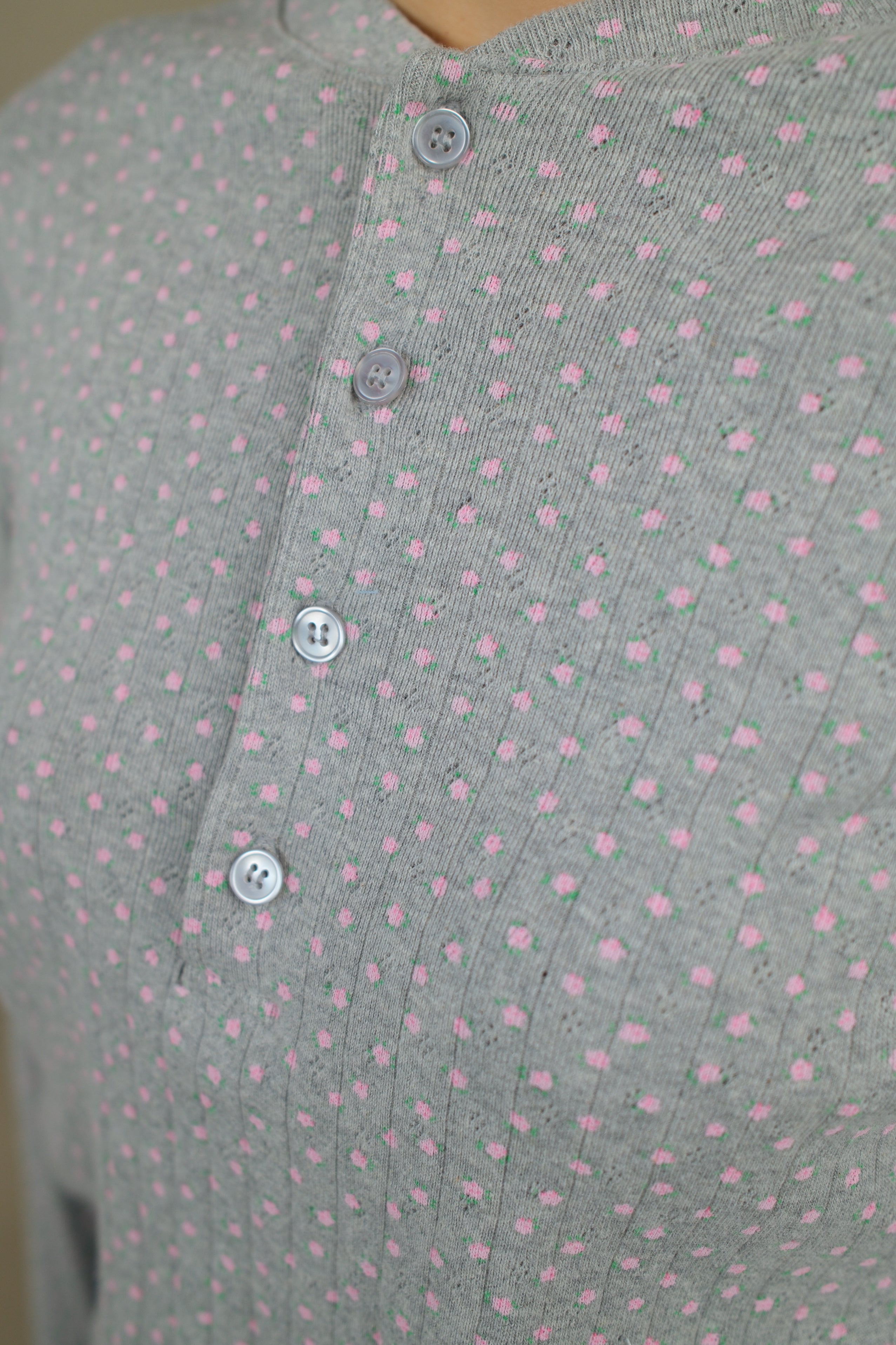 Lumi Floral Henley neck tee