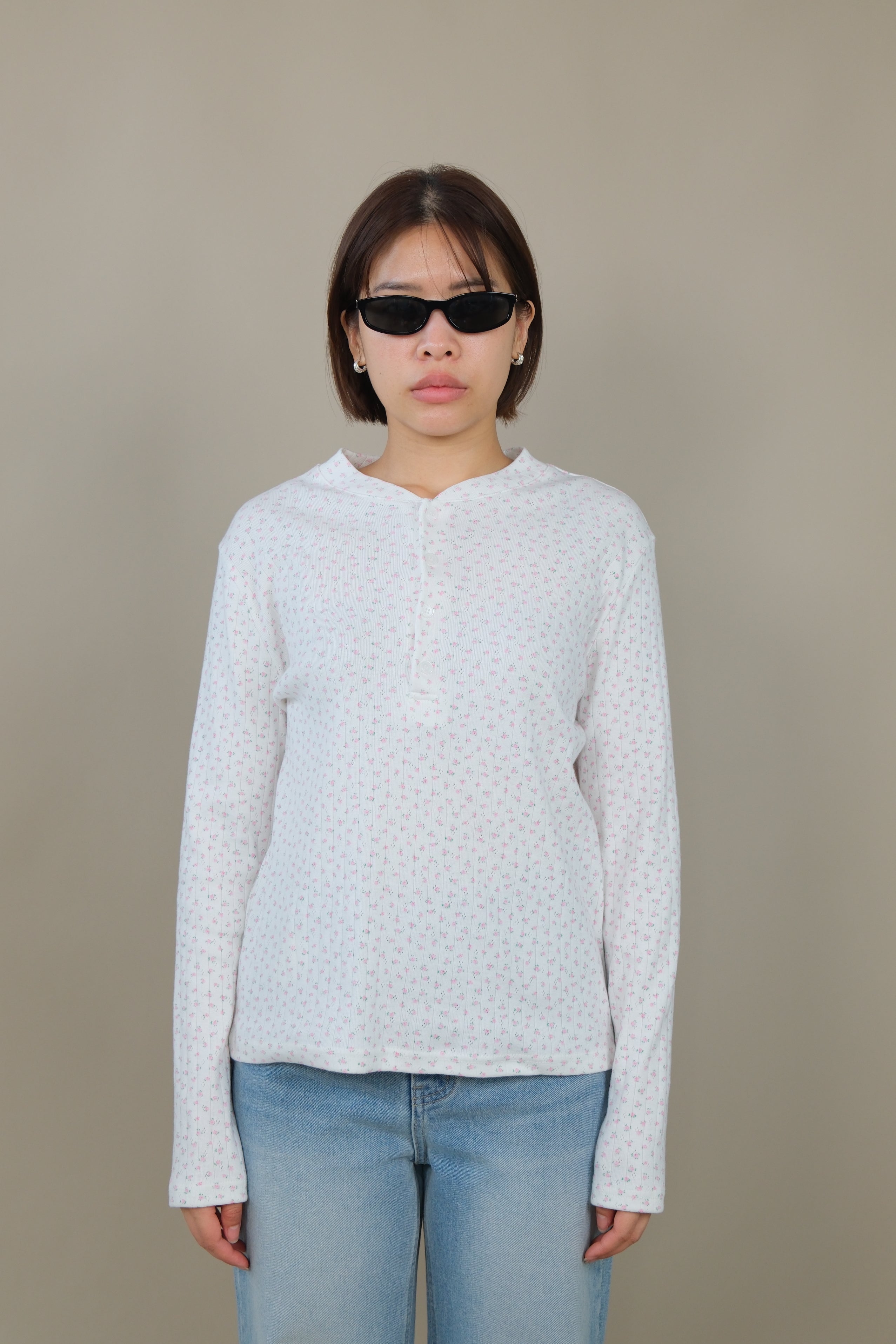 Lumi Floral Henley neck tee