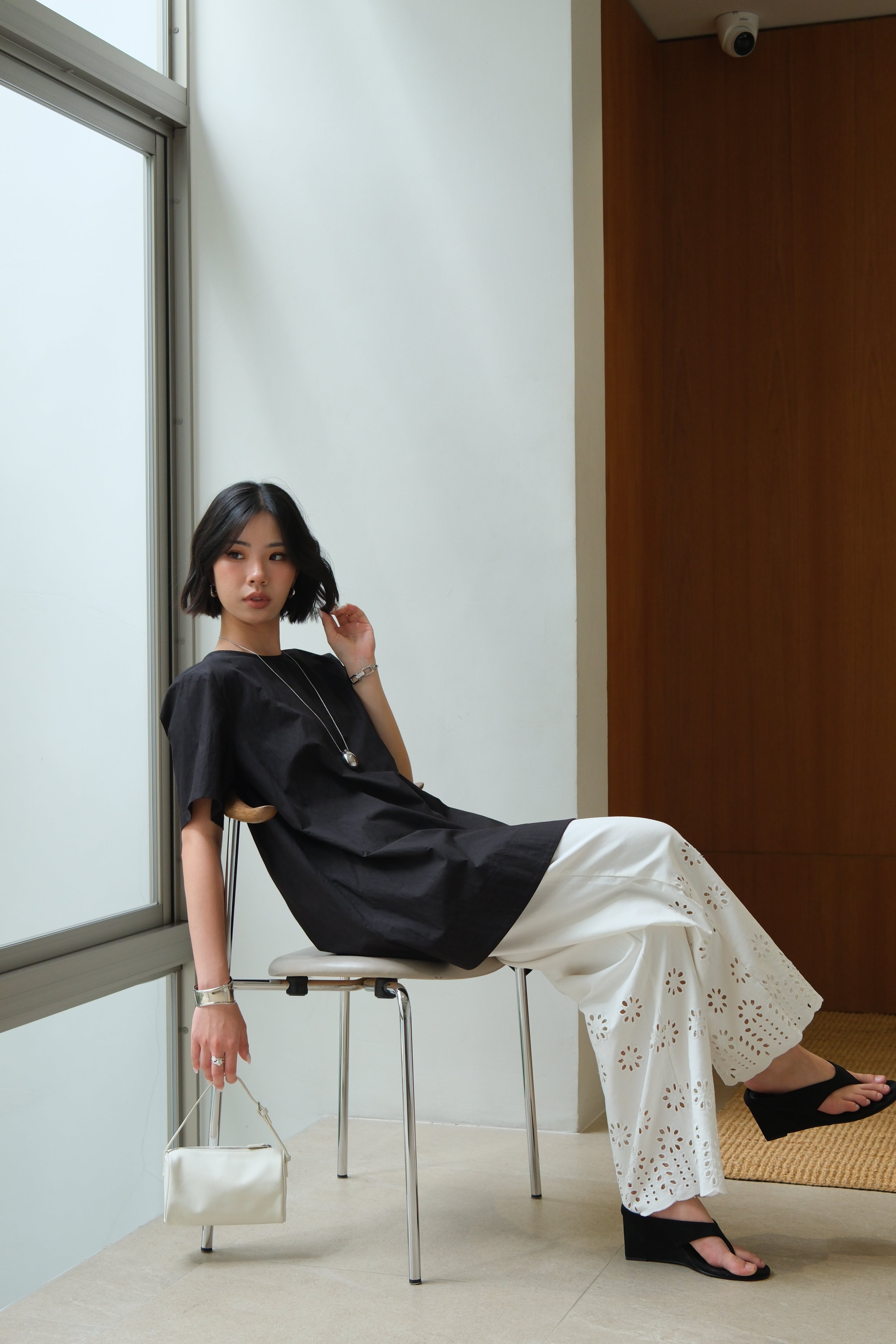 Rumi Laser Cut Straight Pants