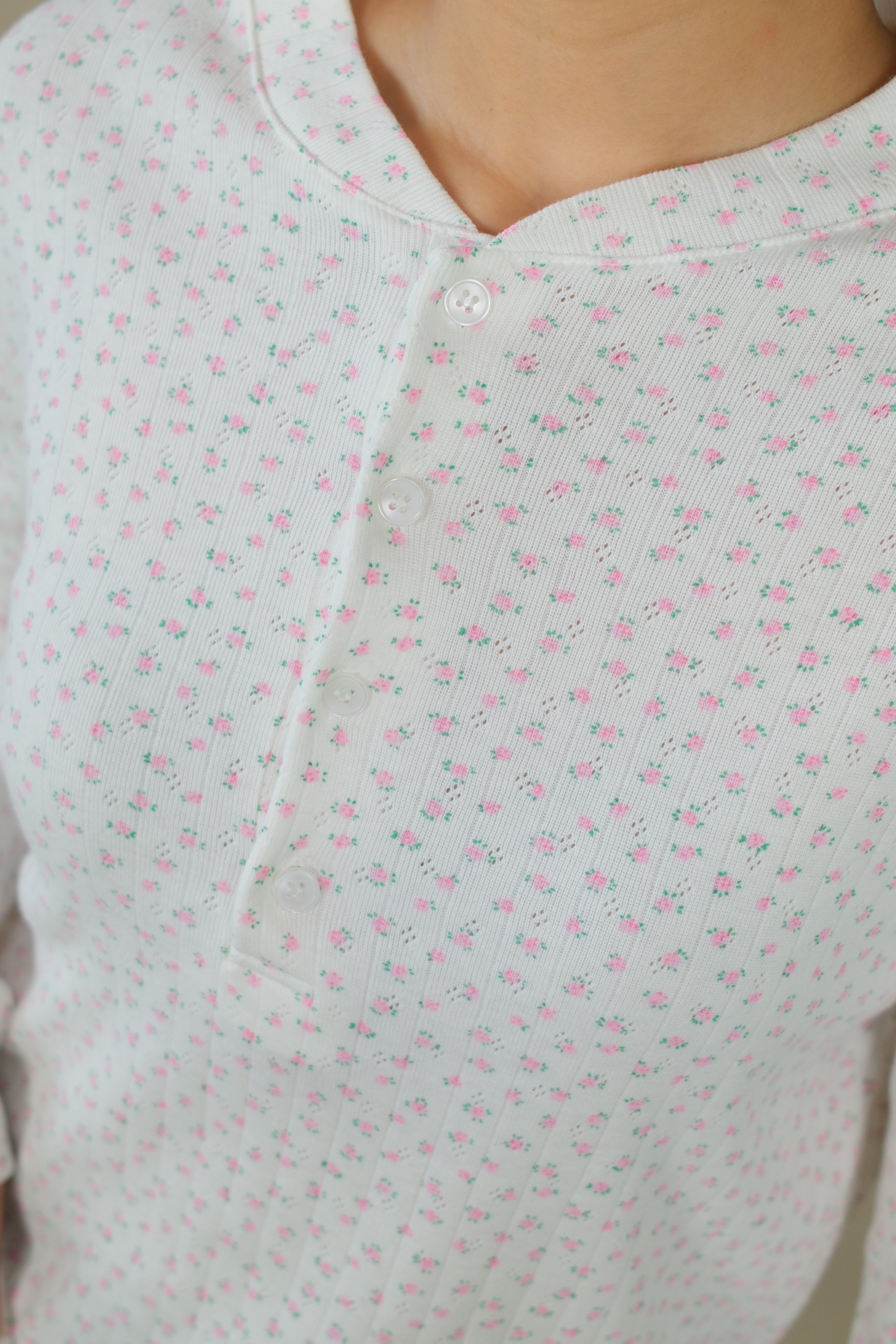 Lumi Floral Henley neck tee