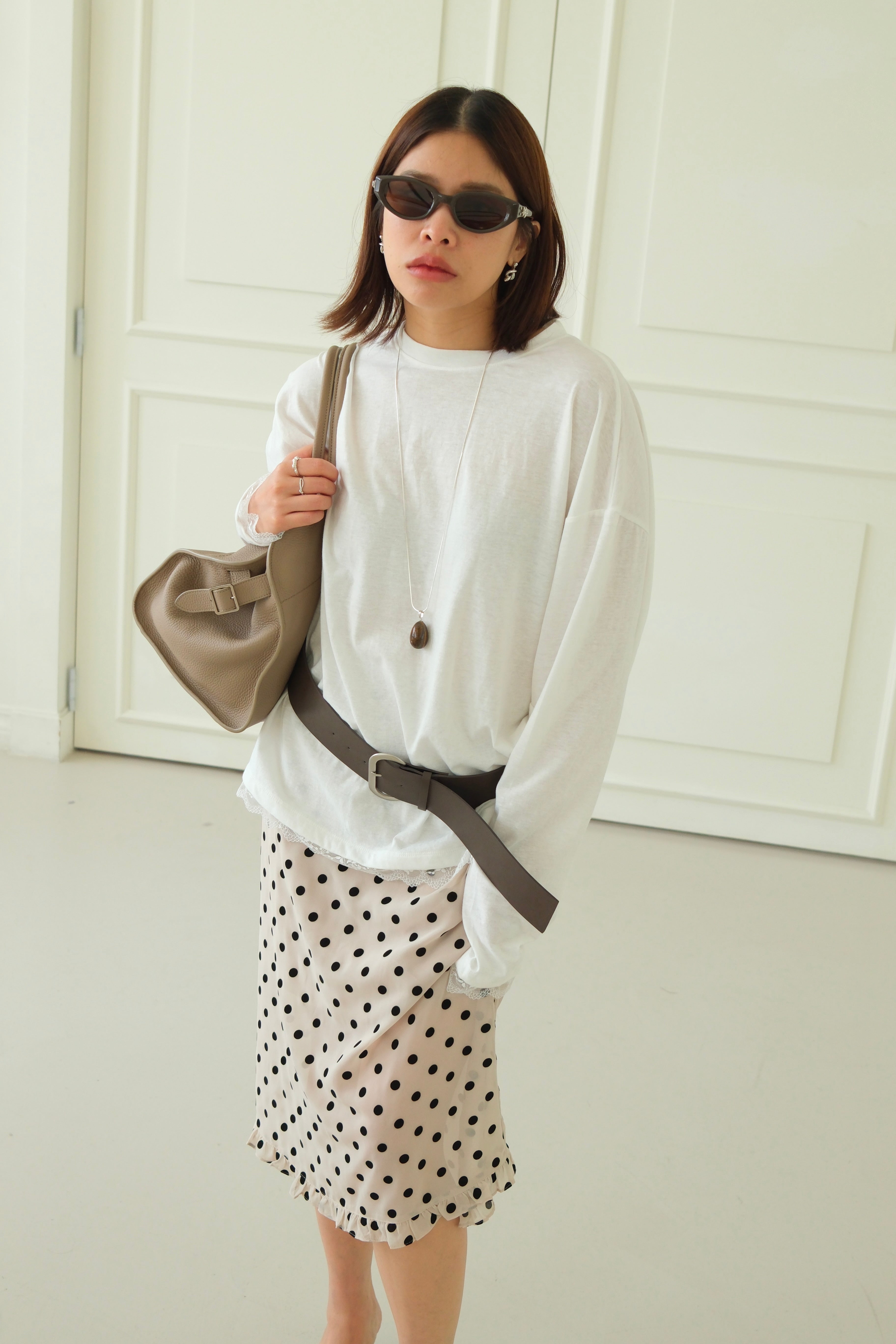lace trim long-sleeve soft tee
