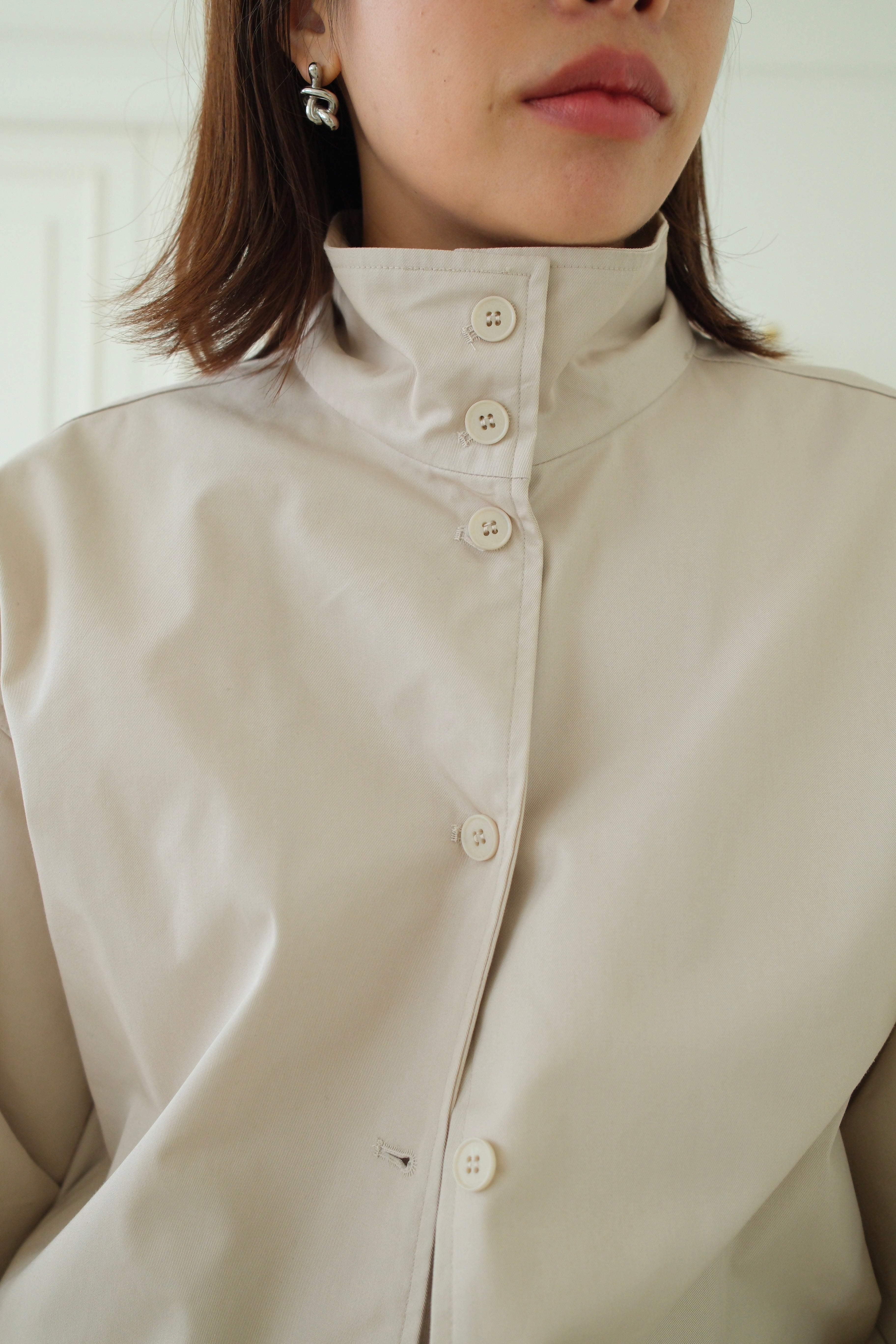 Quin funnel-neck bomber jacket