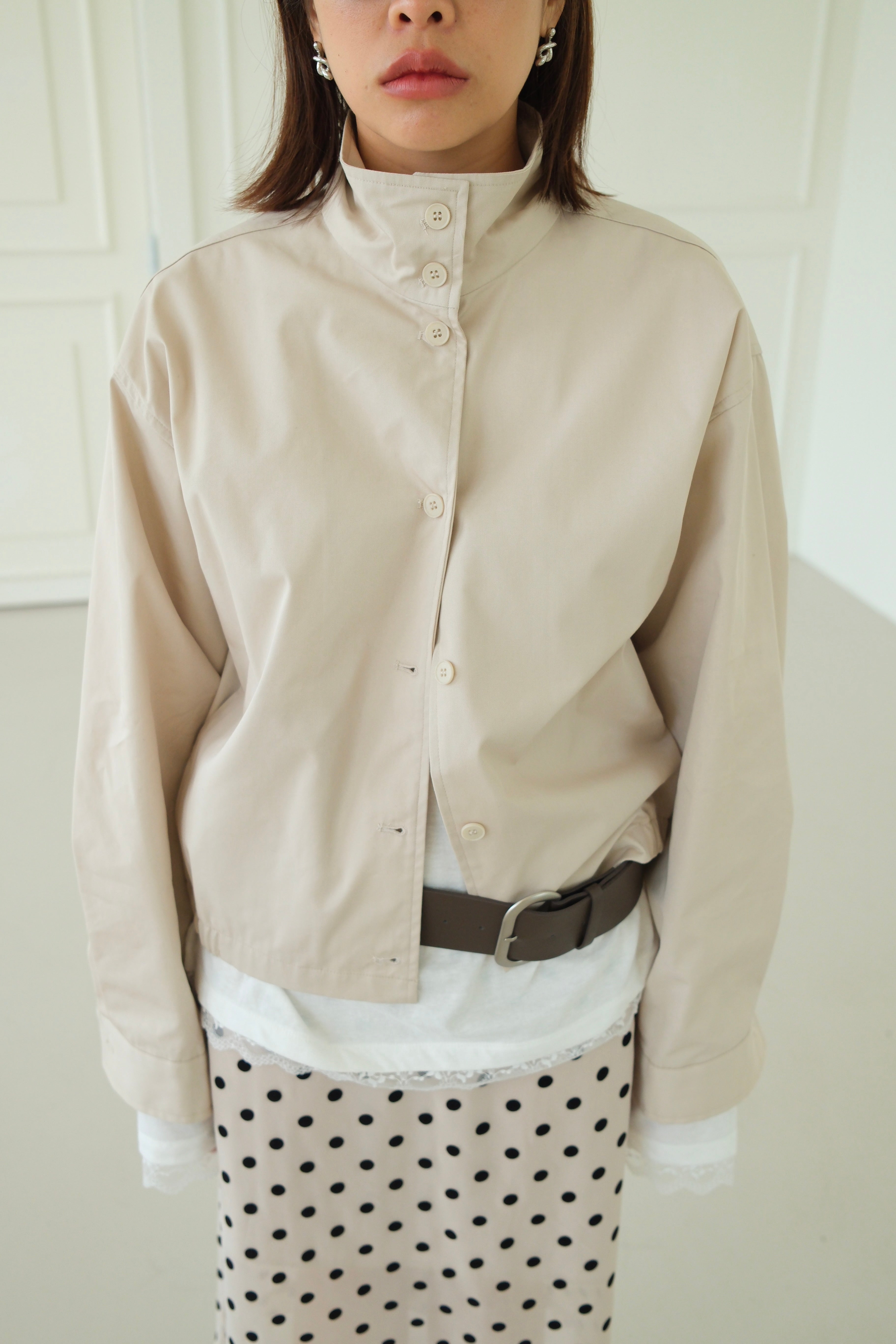 Quin funnel-neck bomber jacket