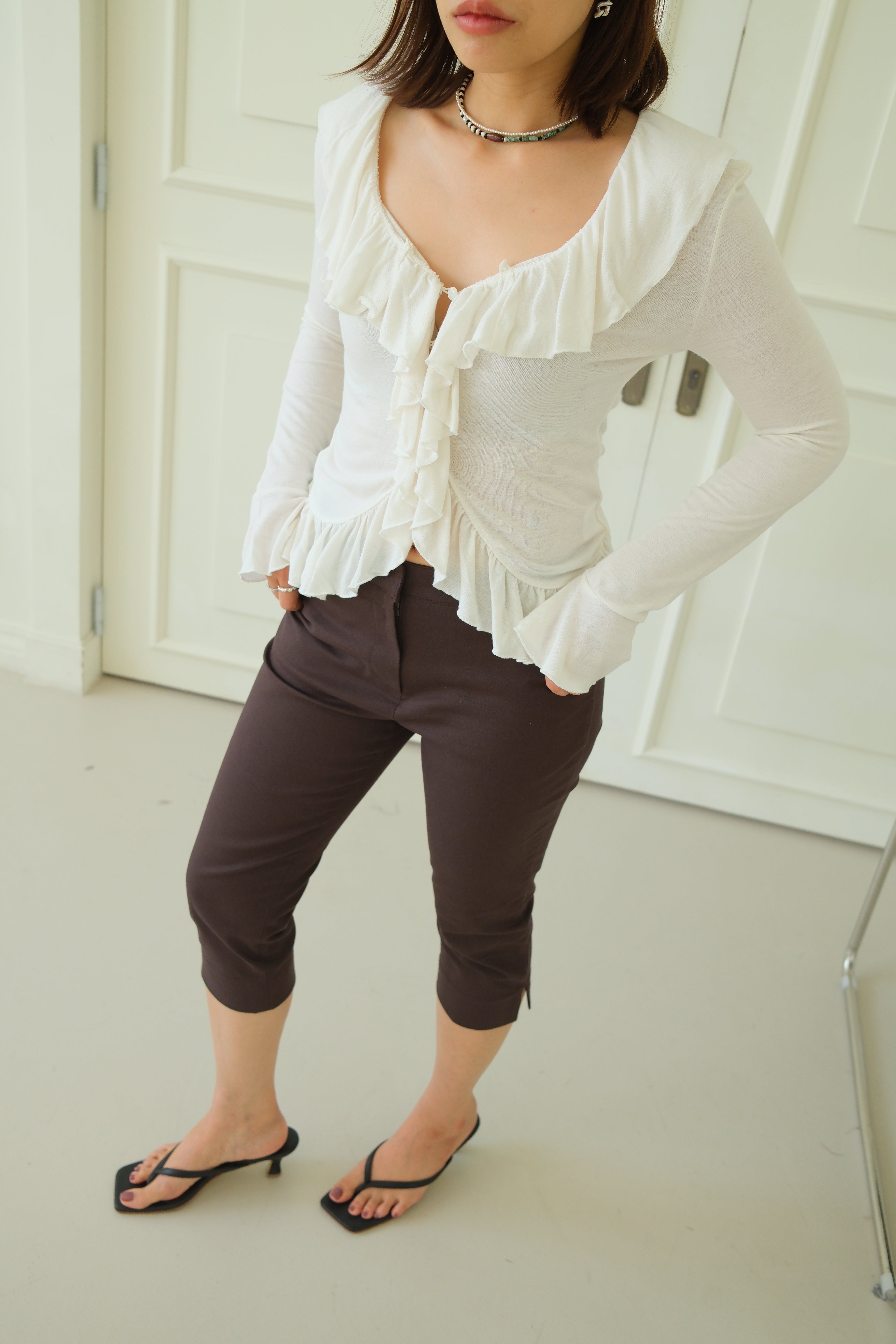 Emmie ruffled v neck blouse