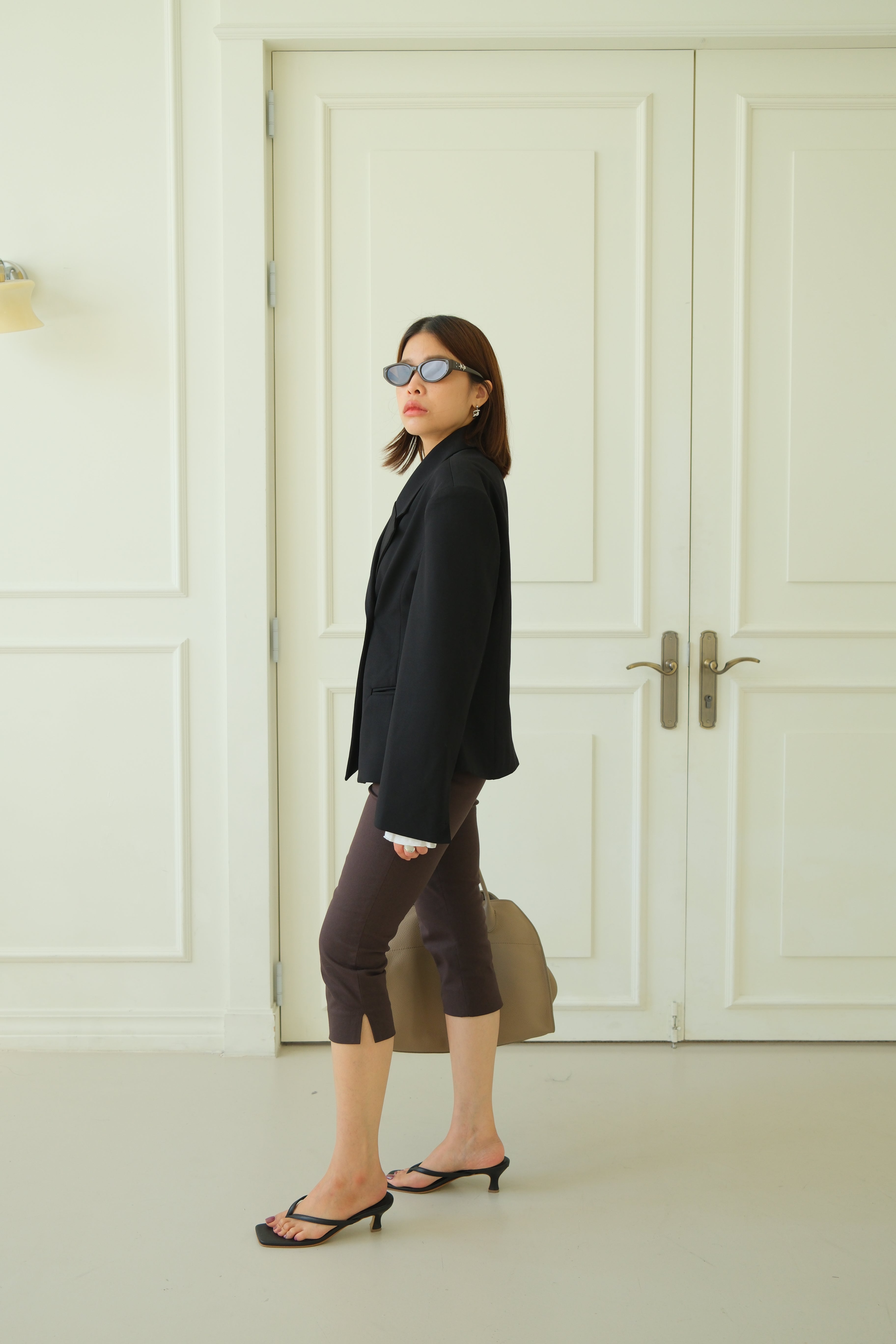 Koln Double-breasted cinched waist blazer