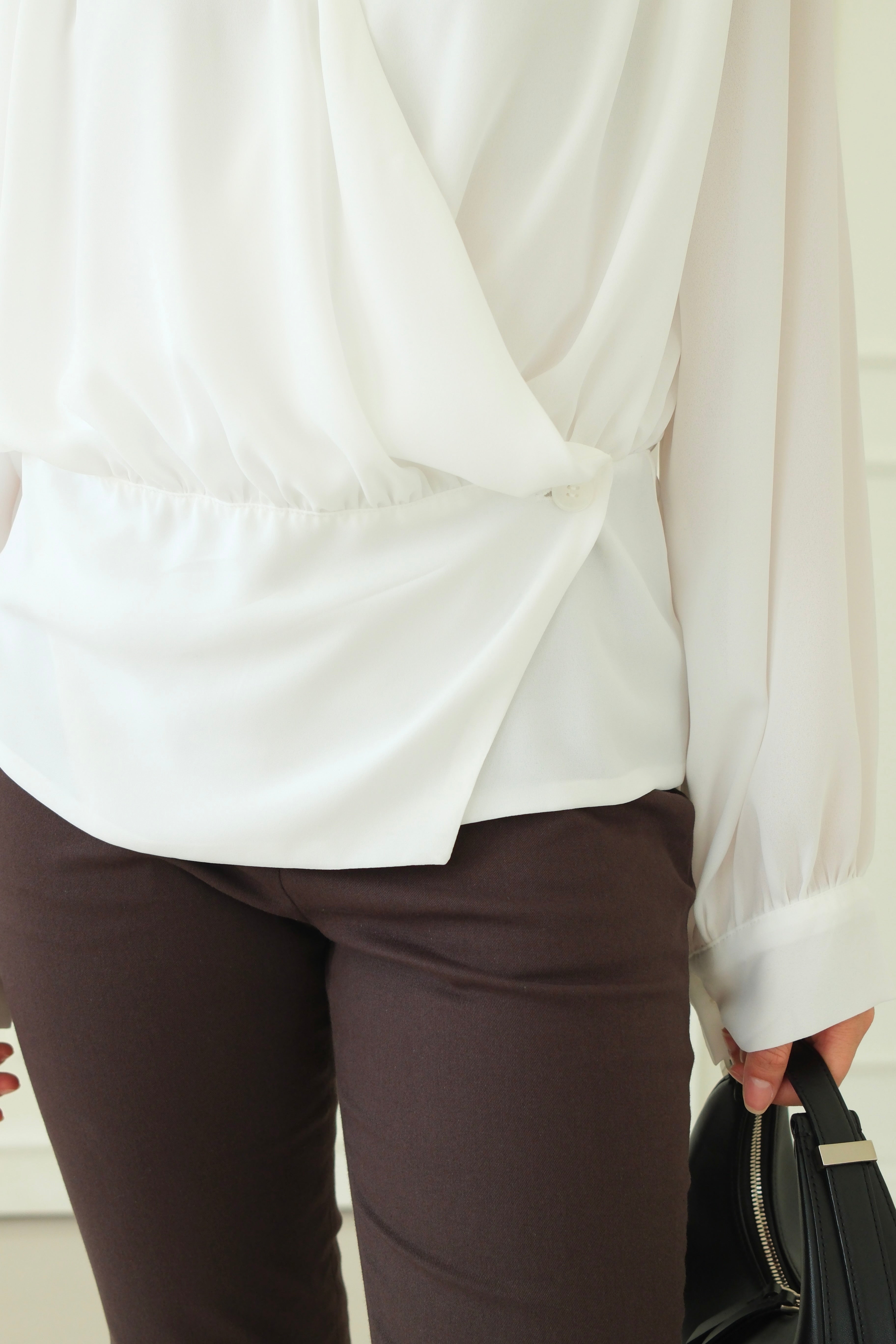 Lalis Scarf shirring wrap blouse