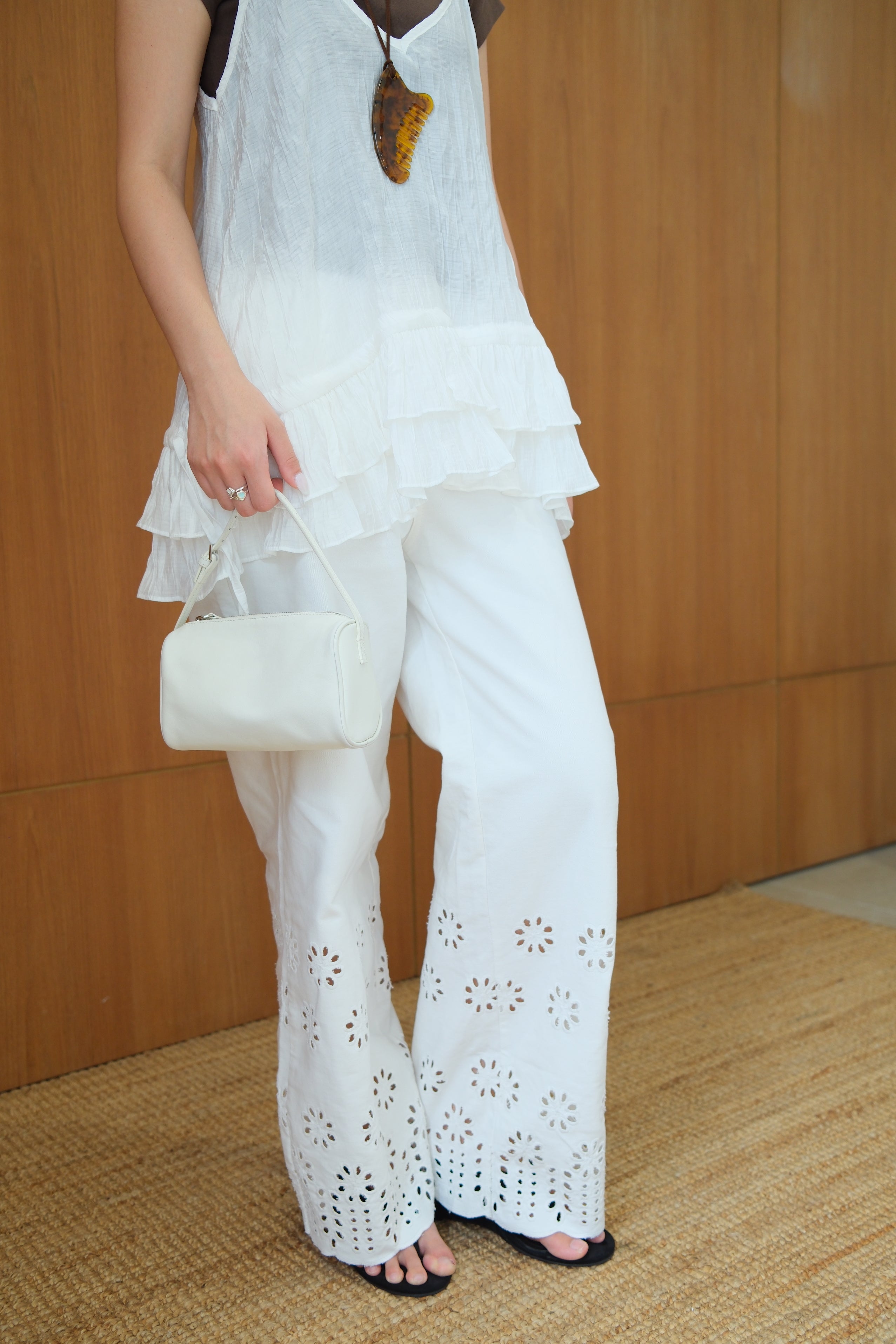 Rumi Laser Cut Straight Pants