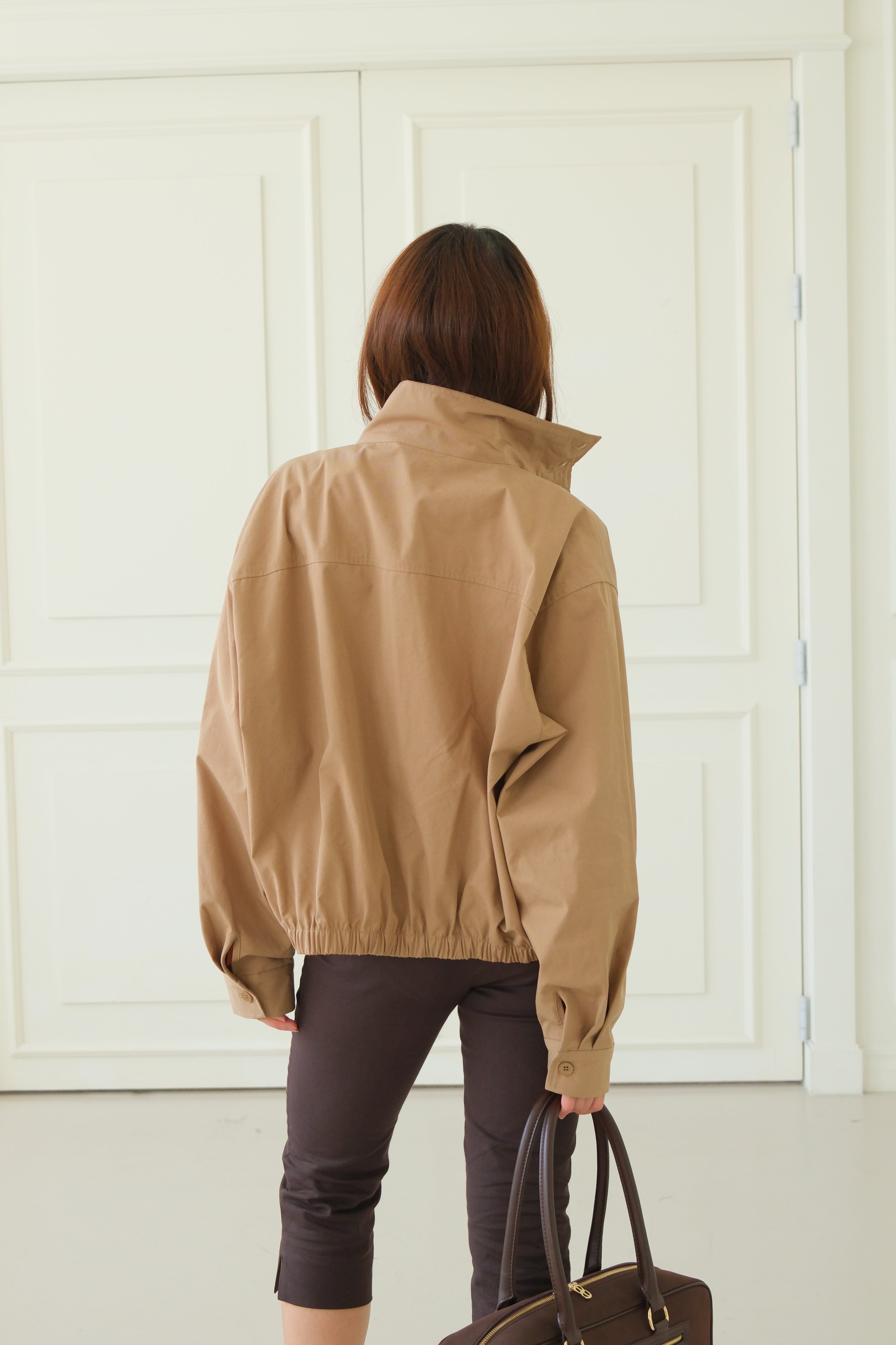 Quin funnel-neck bomber jacket