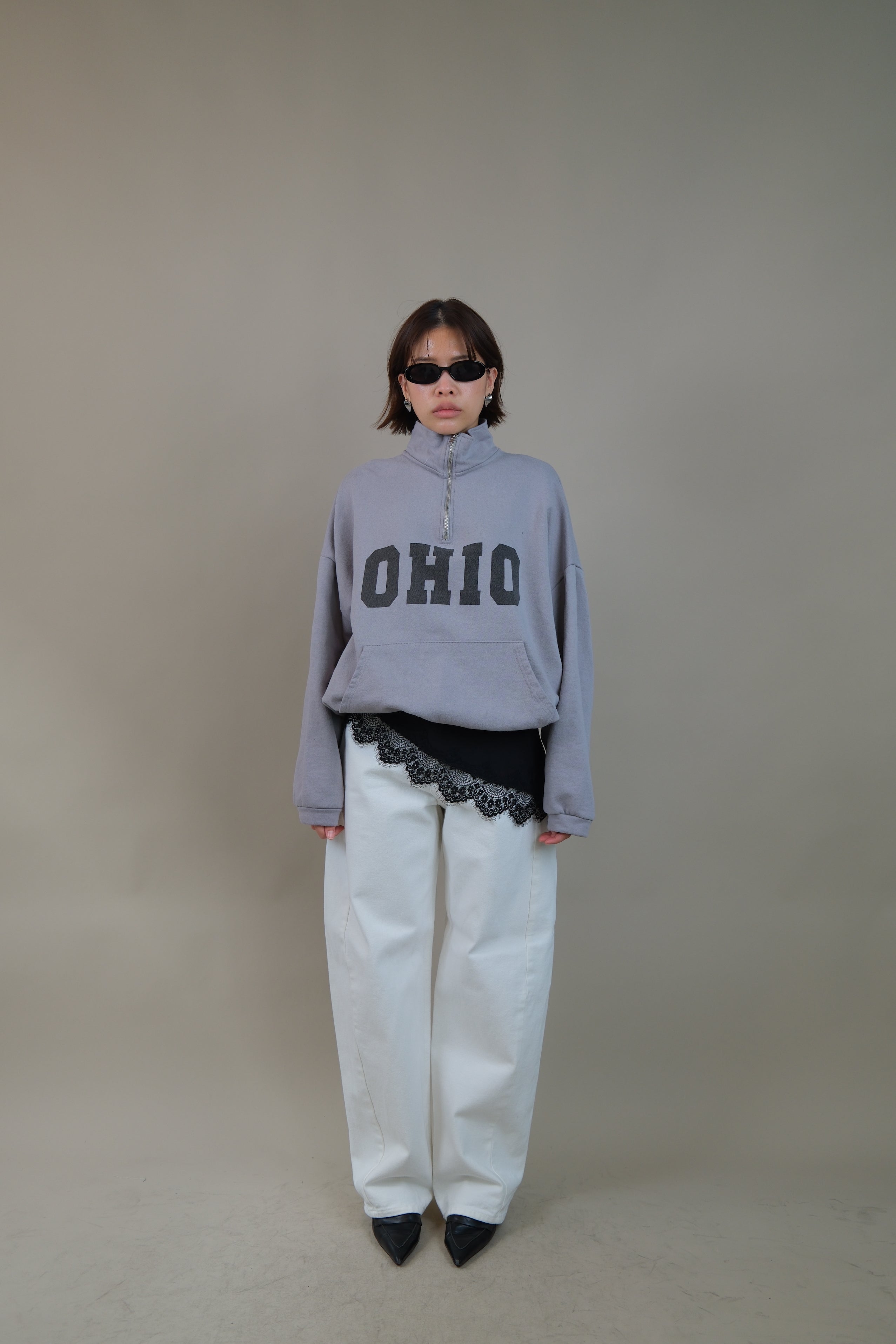 OHIO half zip mock neck sweatshirt