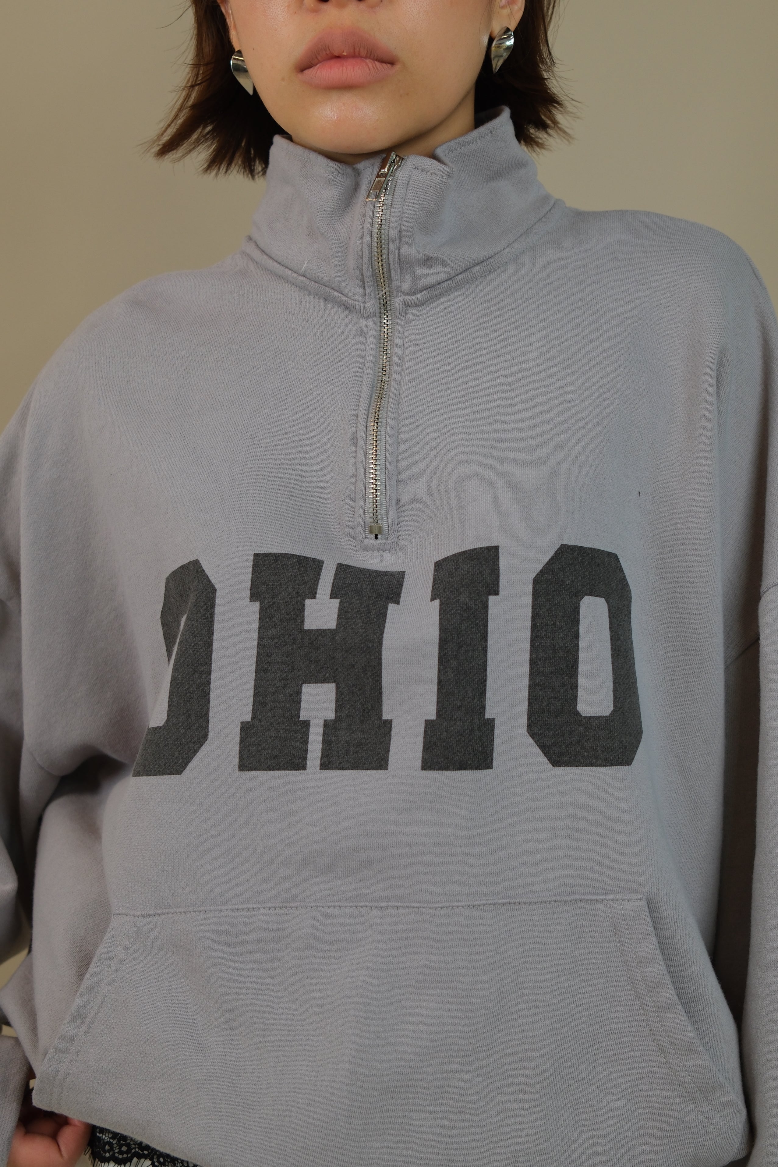 OHIO half zip mock neck sweatshirt