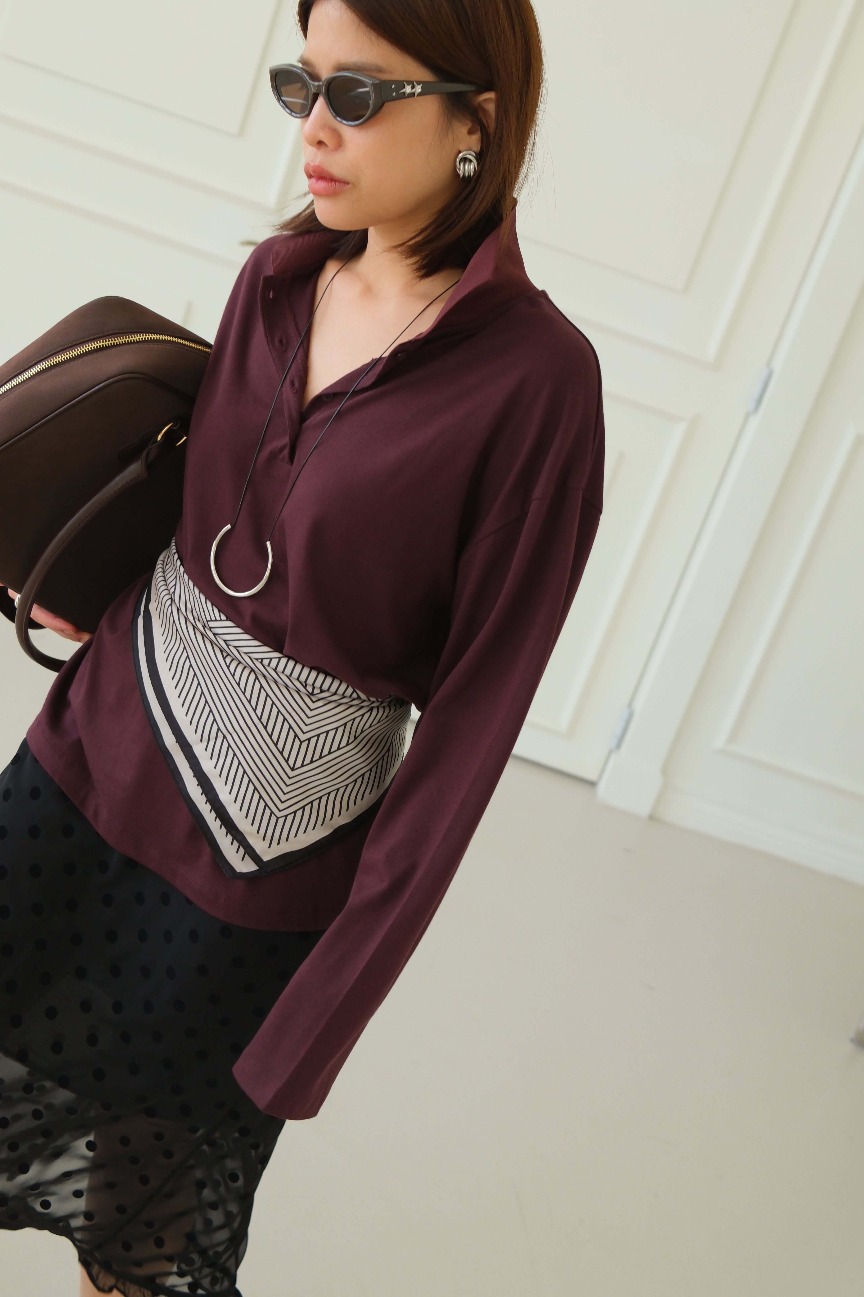 Barron plain polo boxy tee