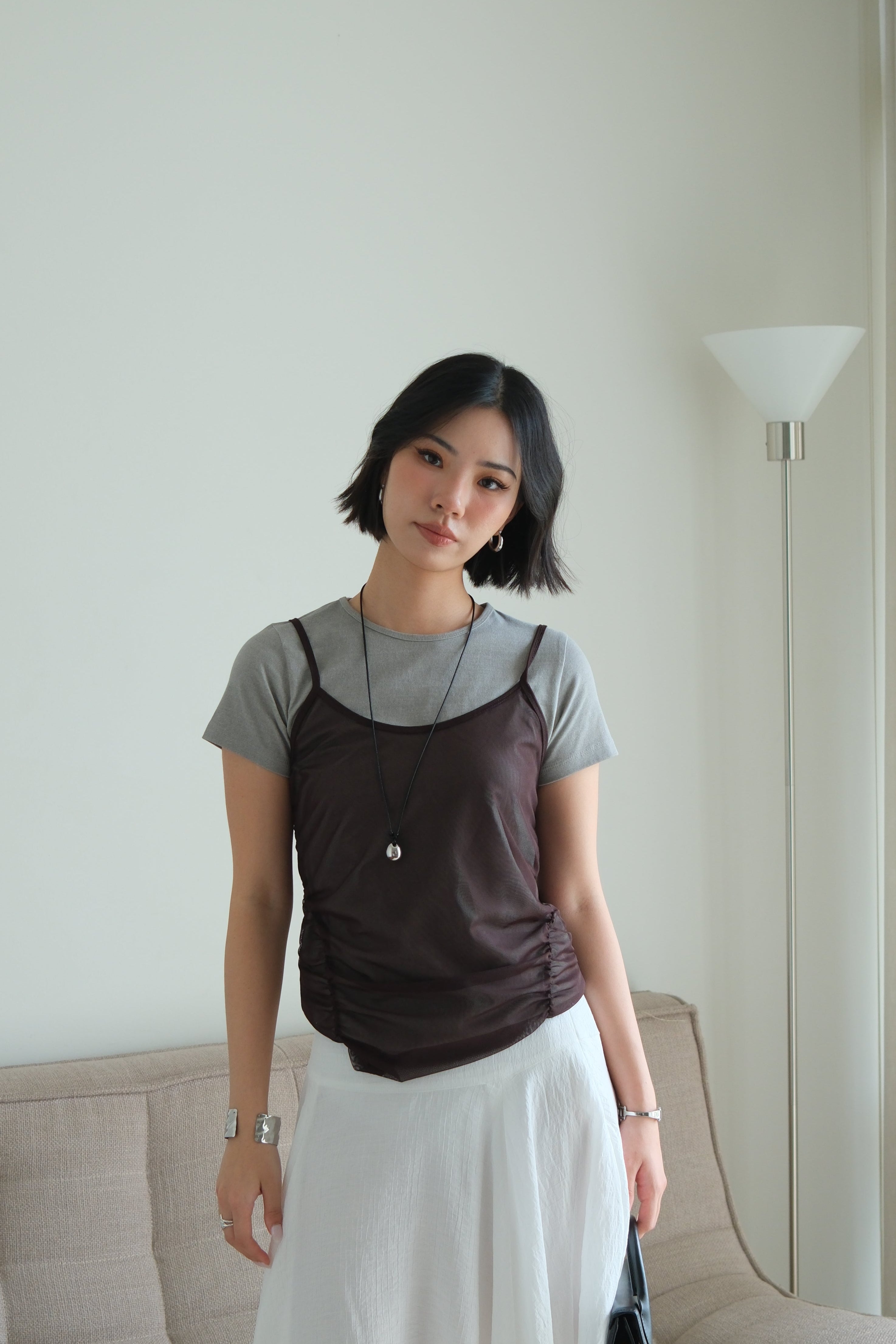 Cozy Mesh-Cami Layered Top