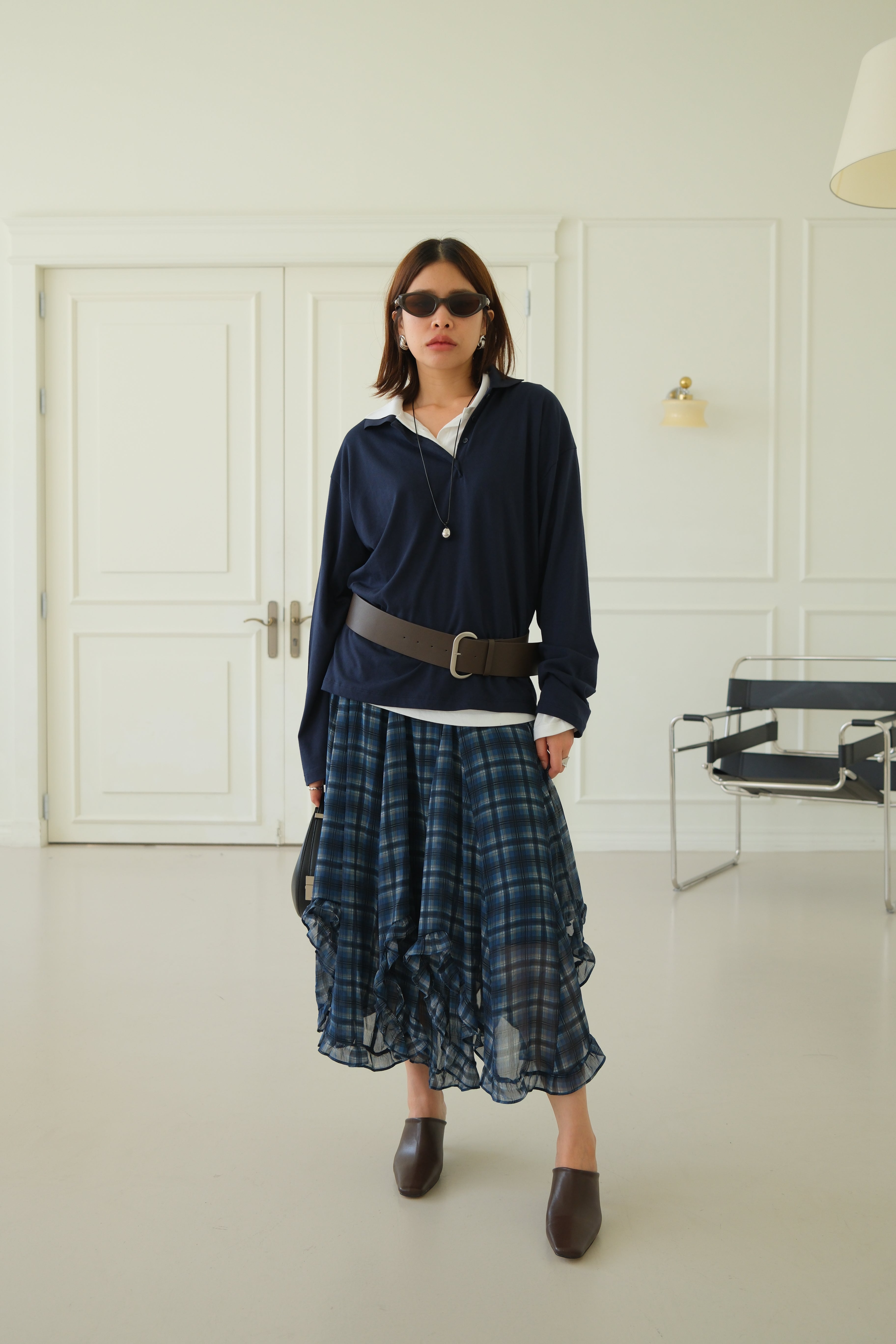 Barron plain polo boxy tee