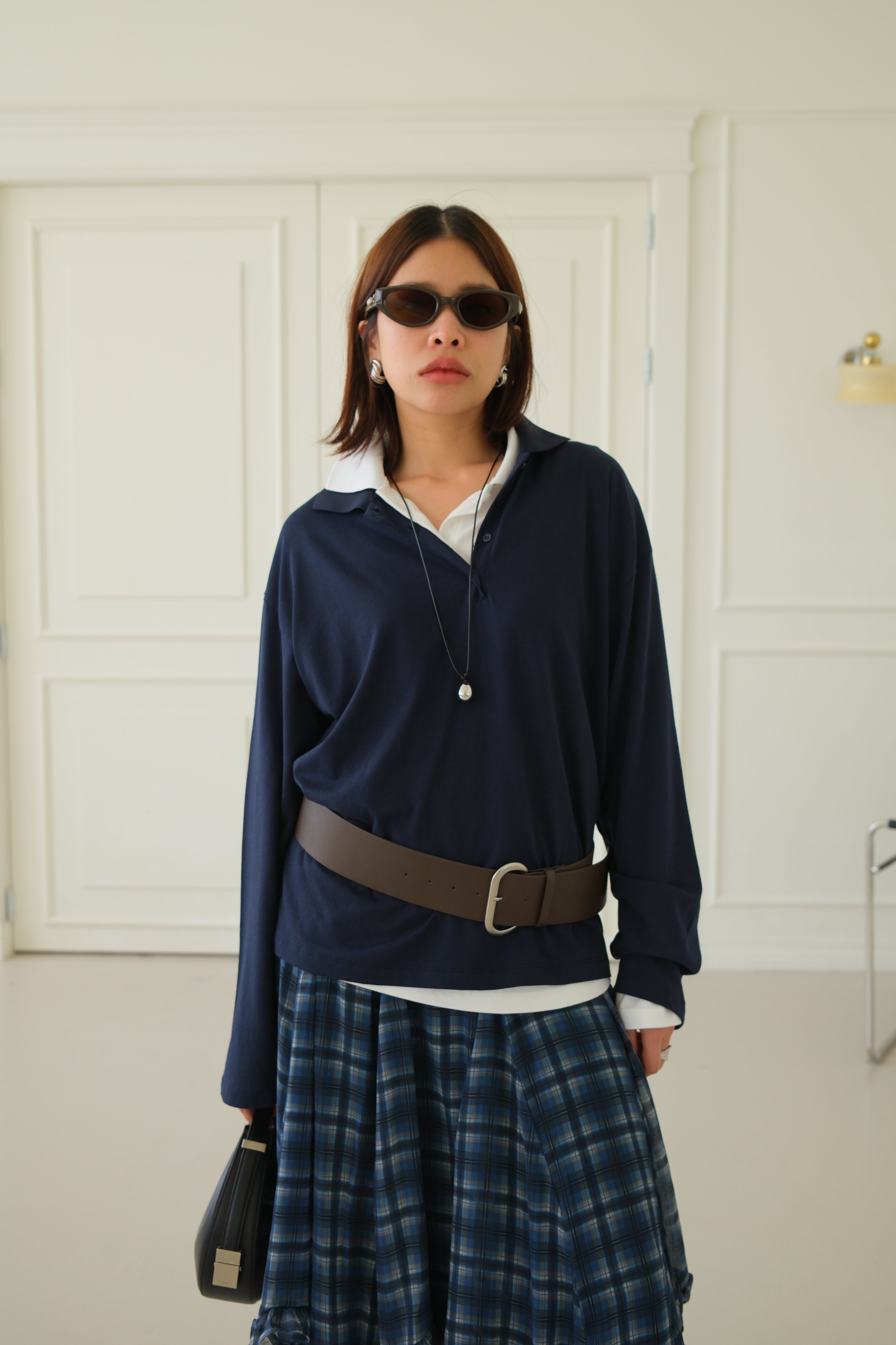 Barron plain polo boxy tee
