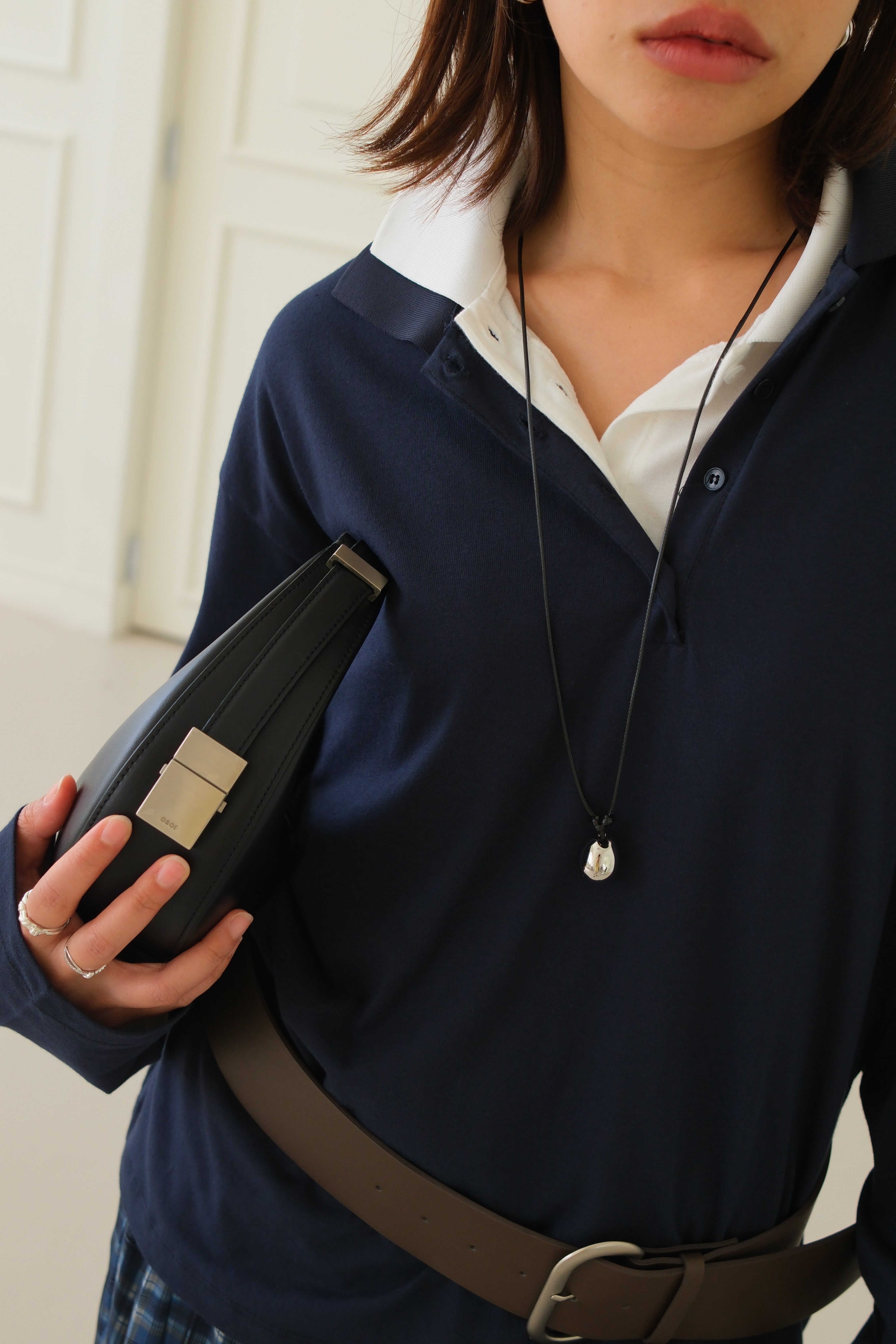 Barron plain polo boxy tee