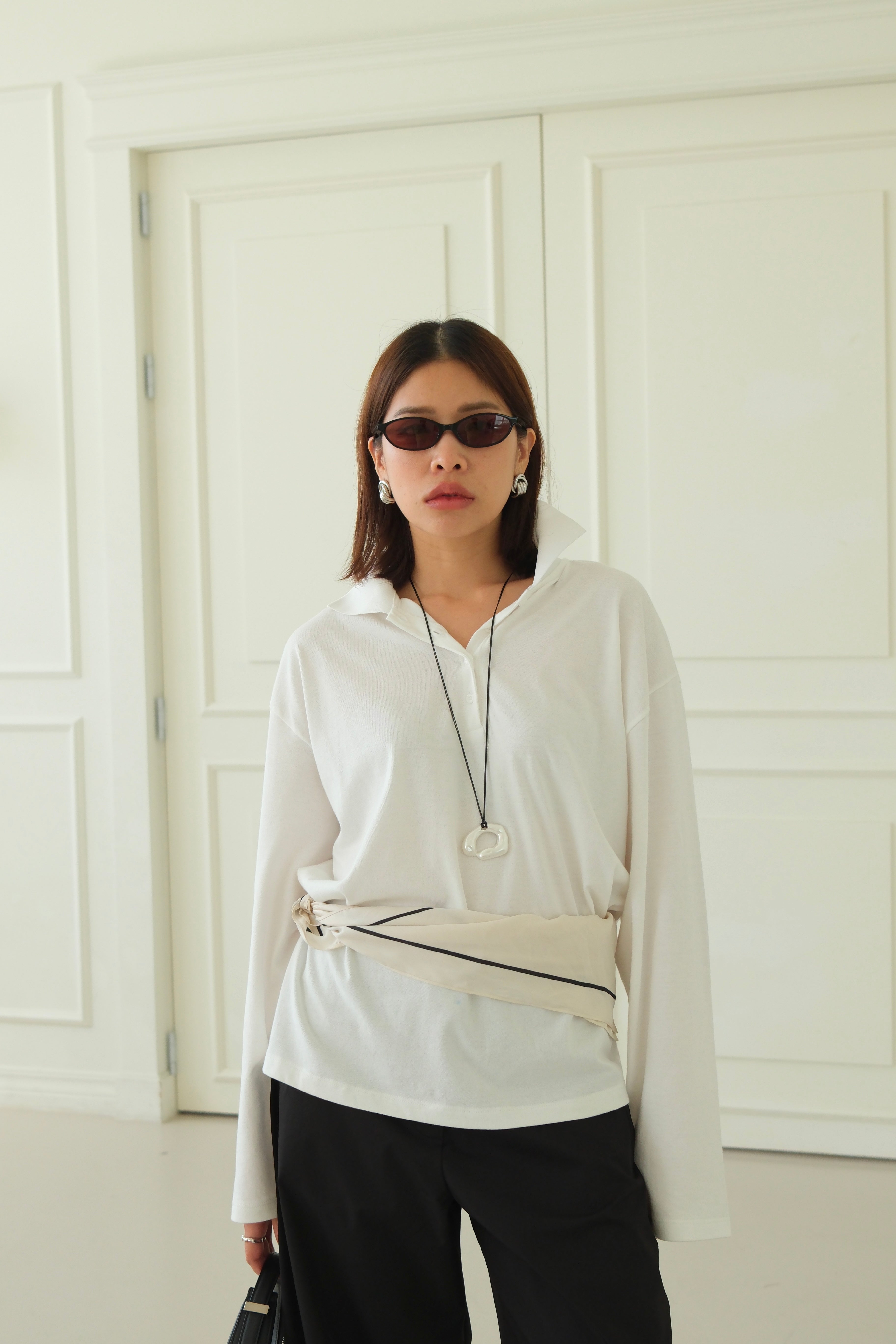 Barron plain polo boxy tee