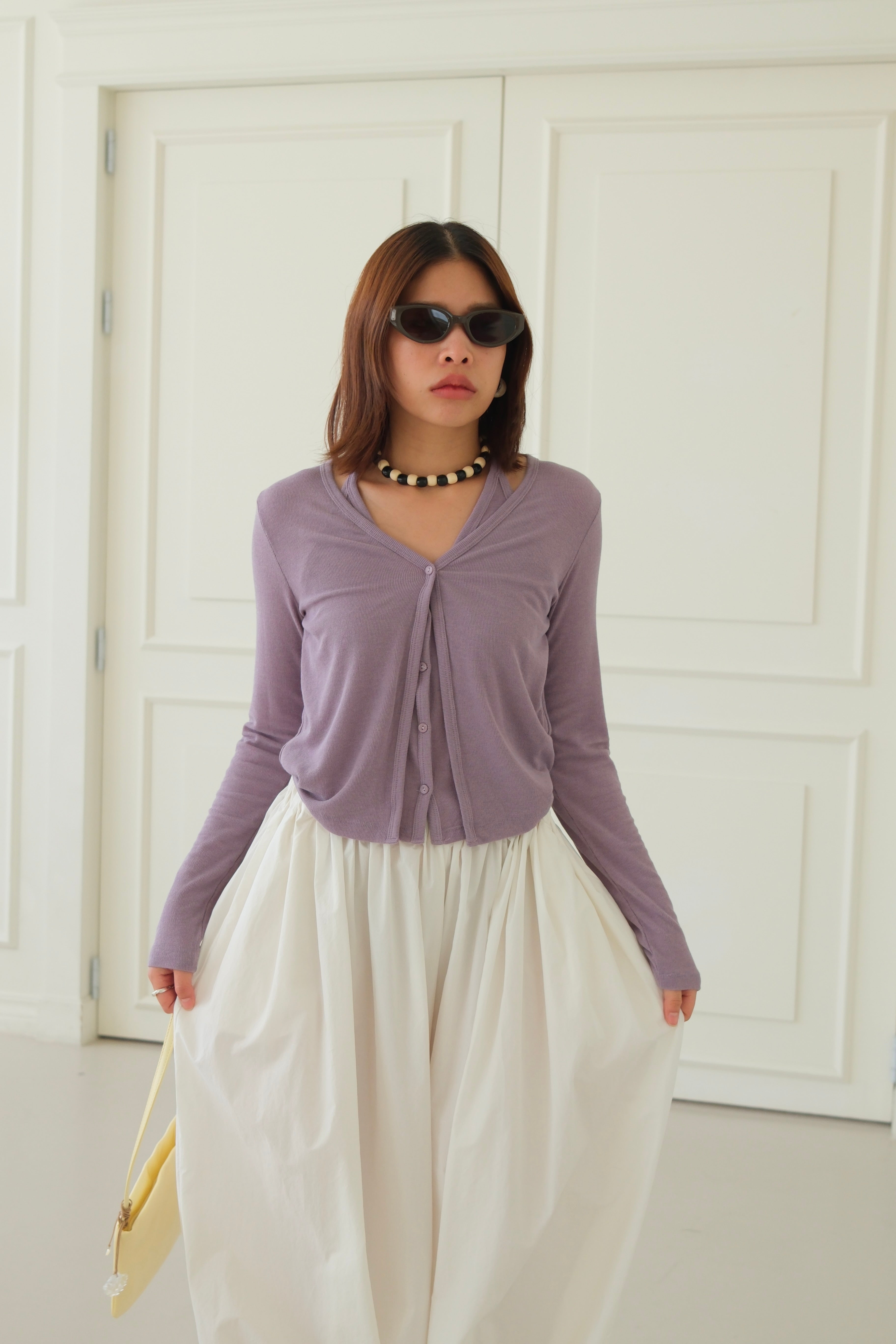 Bibi halter double-layered longsleeve tee