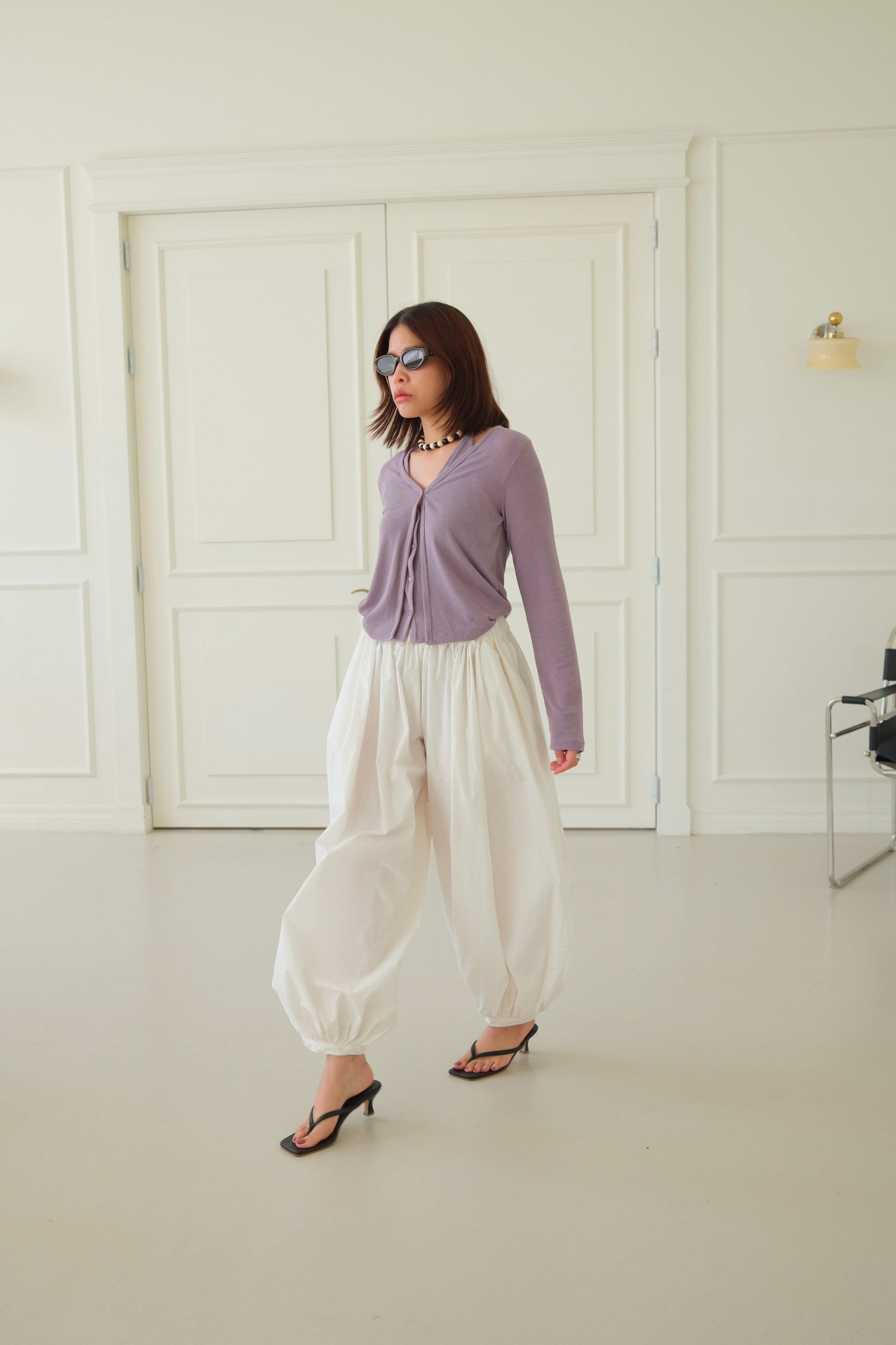 elasticated waist balloon parachute pants