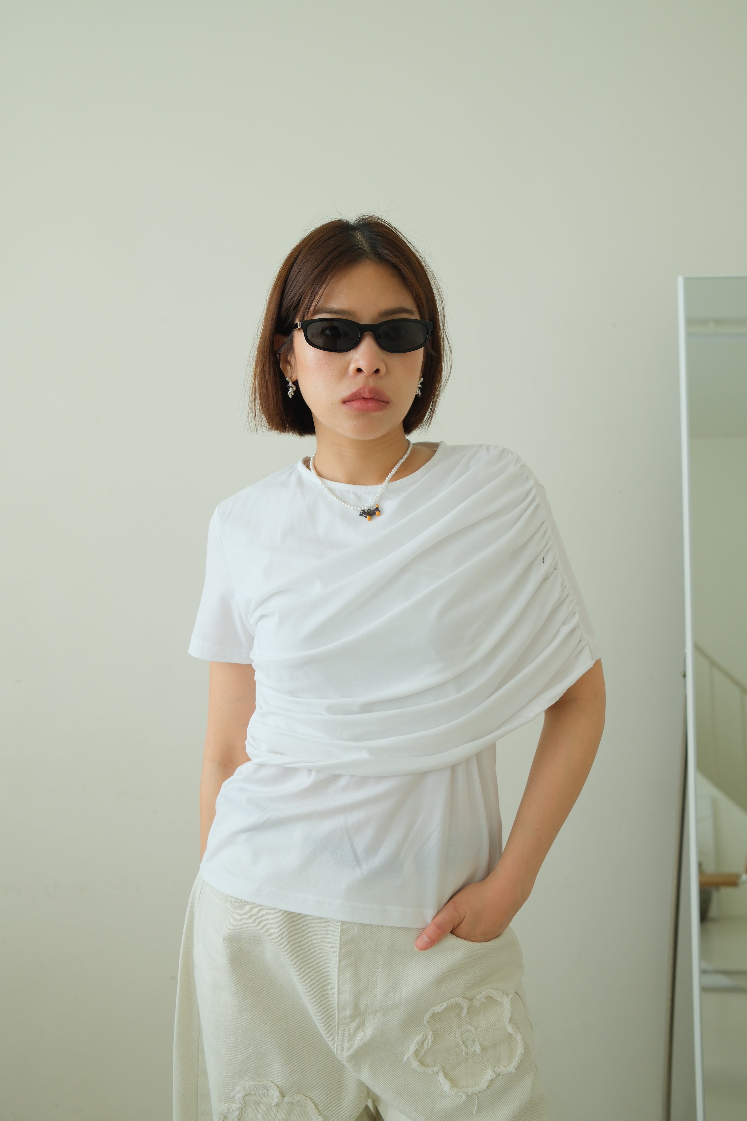 Kish Draped Shoulder Tee