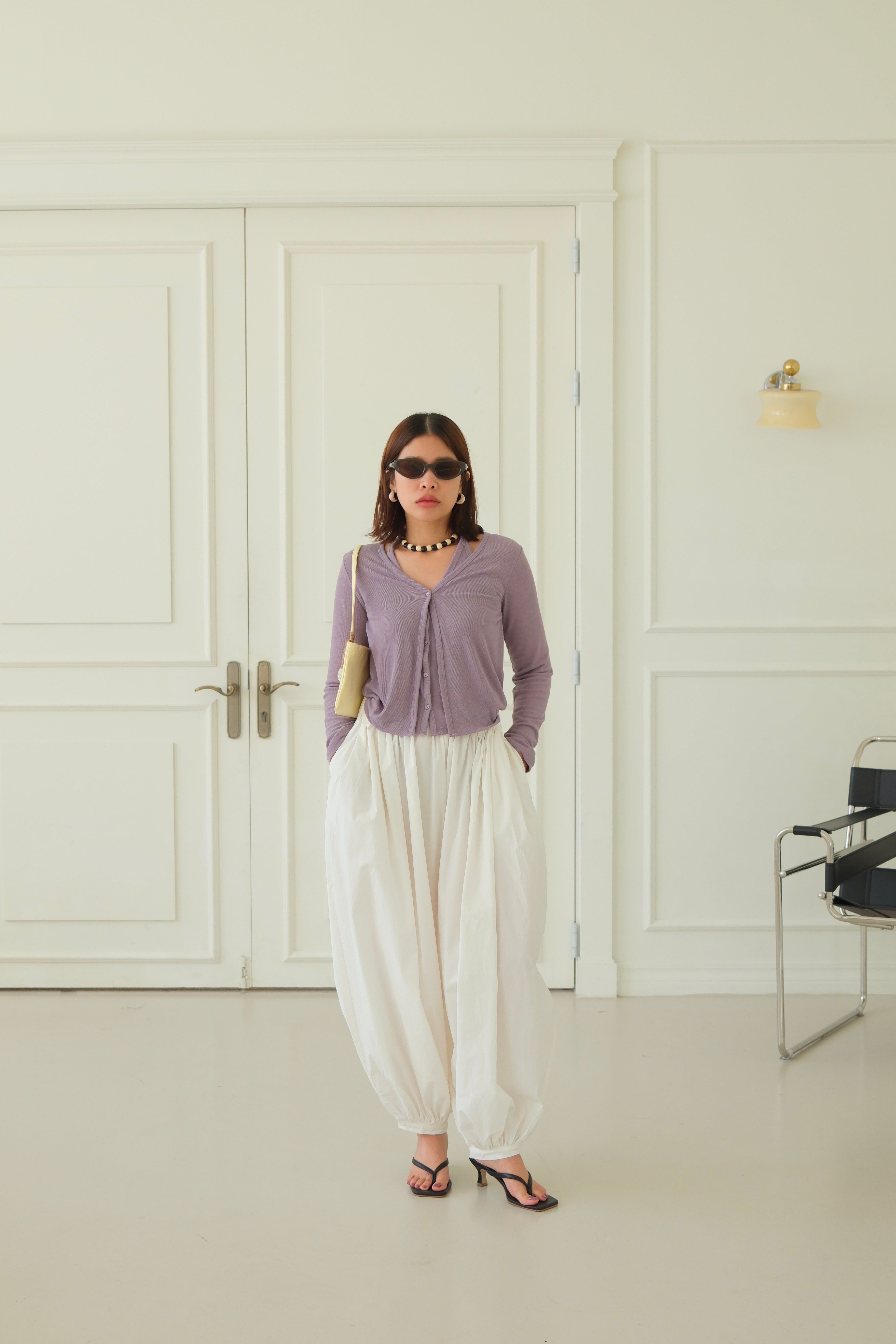 Bibi halter double-layered longsleeve tee