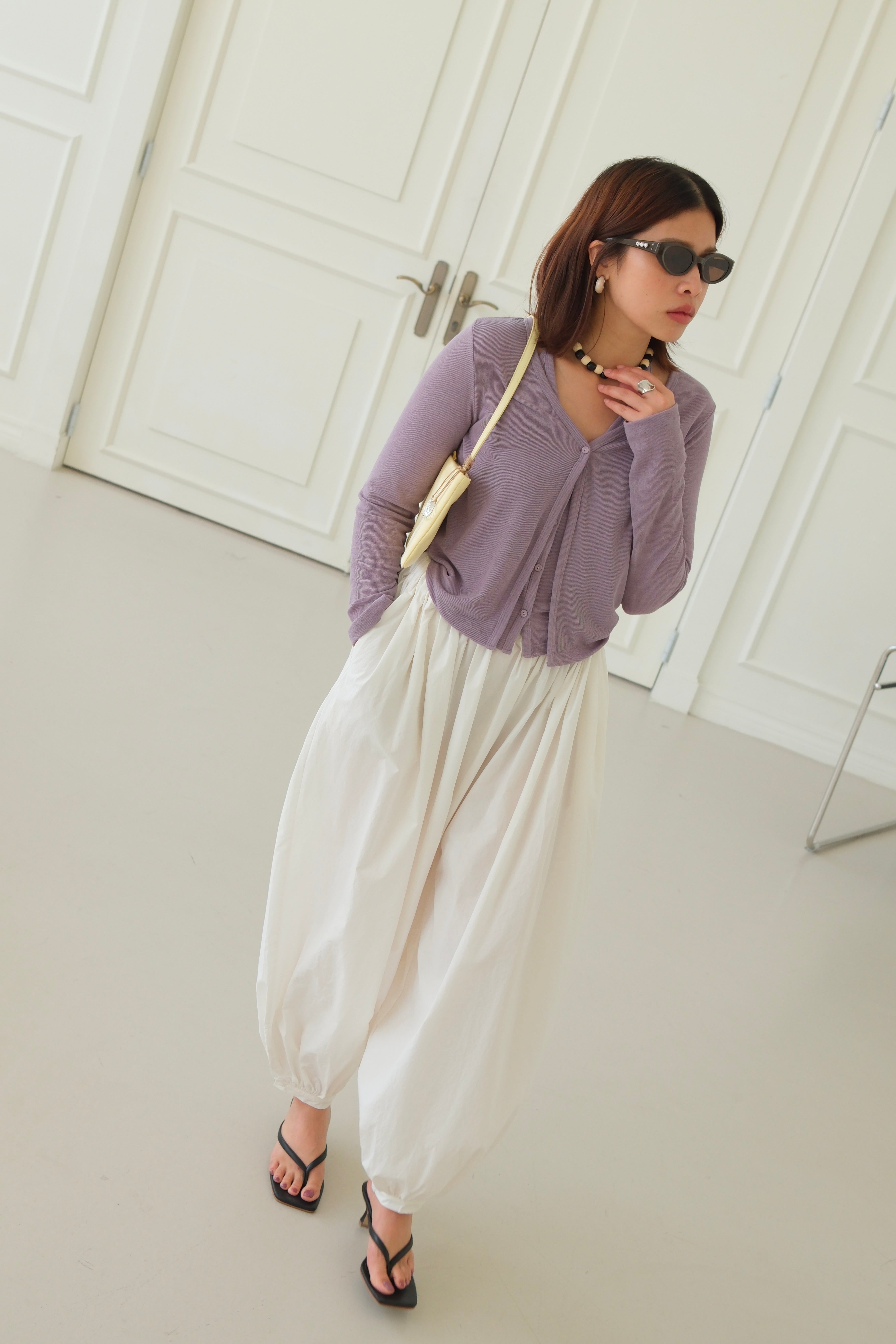 elasticated waist balloon parachute pants